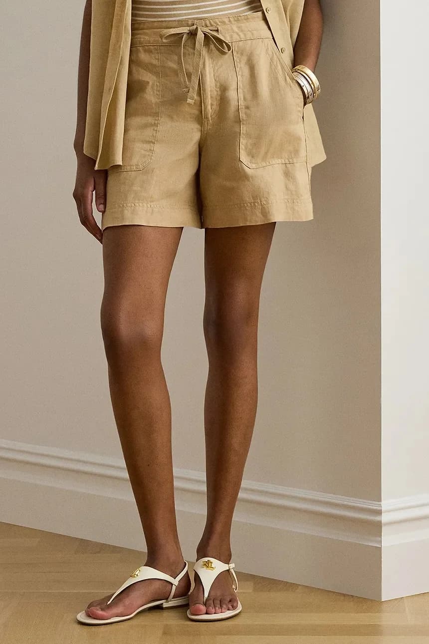 Женские льняные шорты