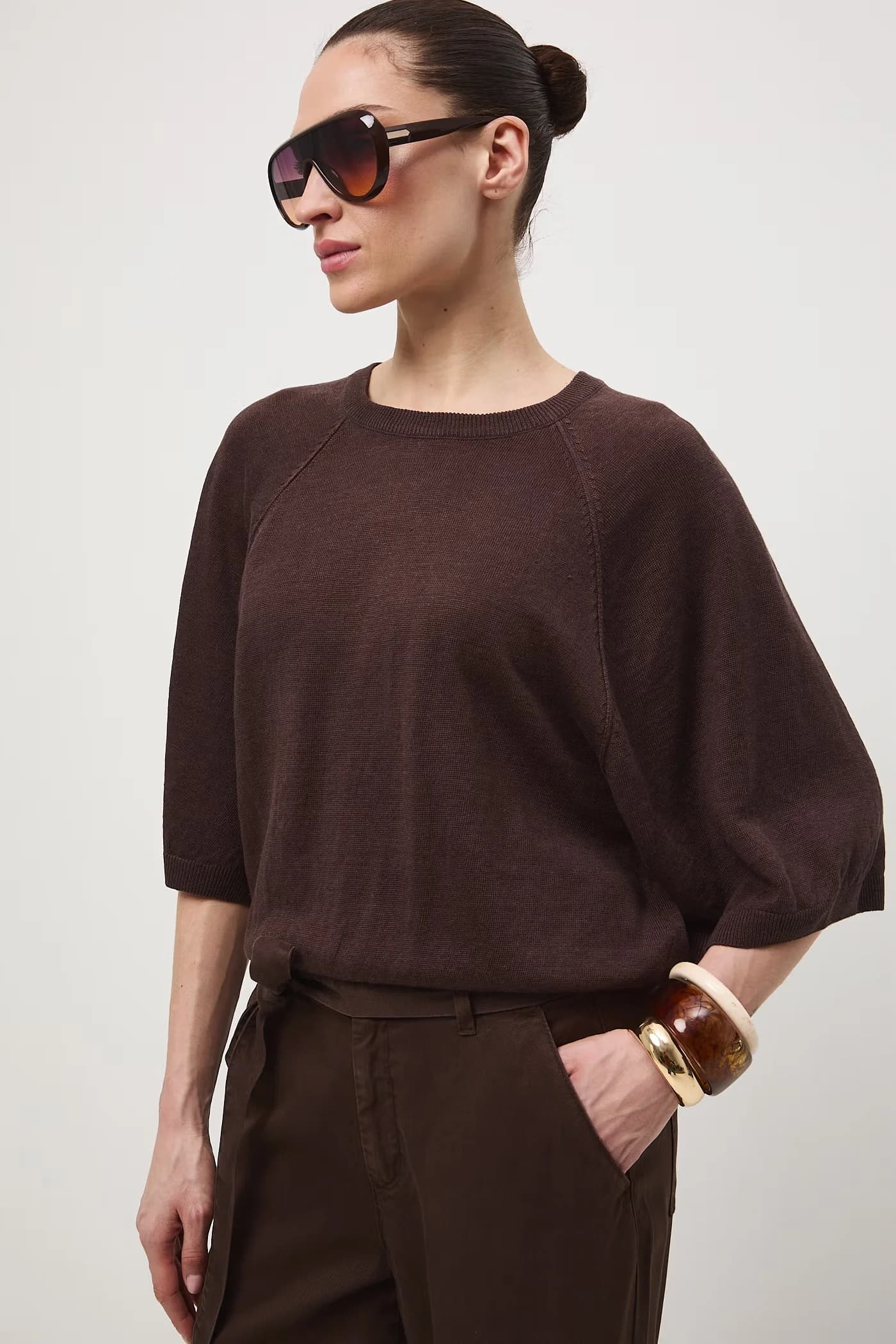 Женский льняной свитер