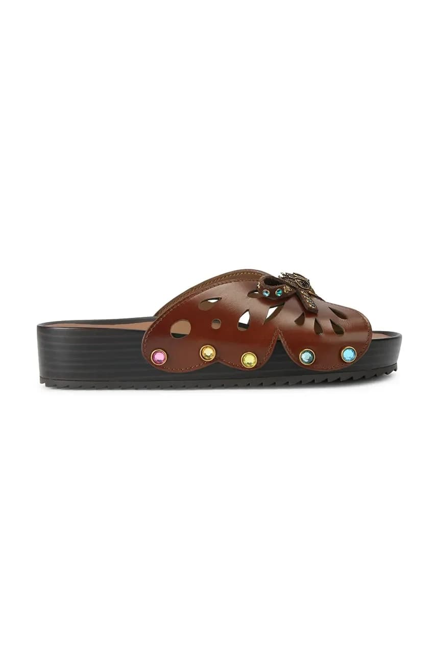 Женские кожаные шлепанцы Boho Butterfly Flat