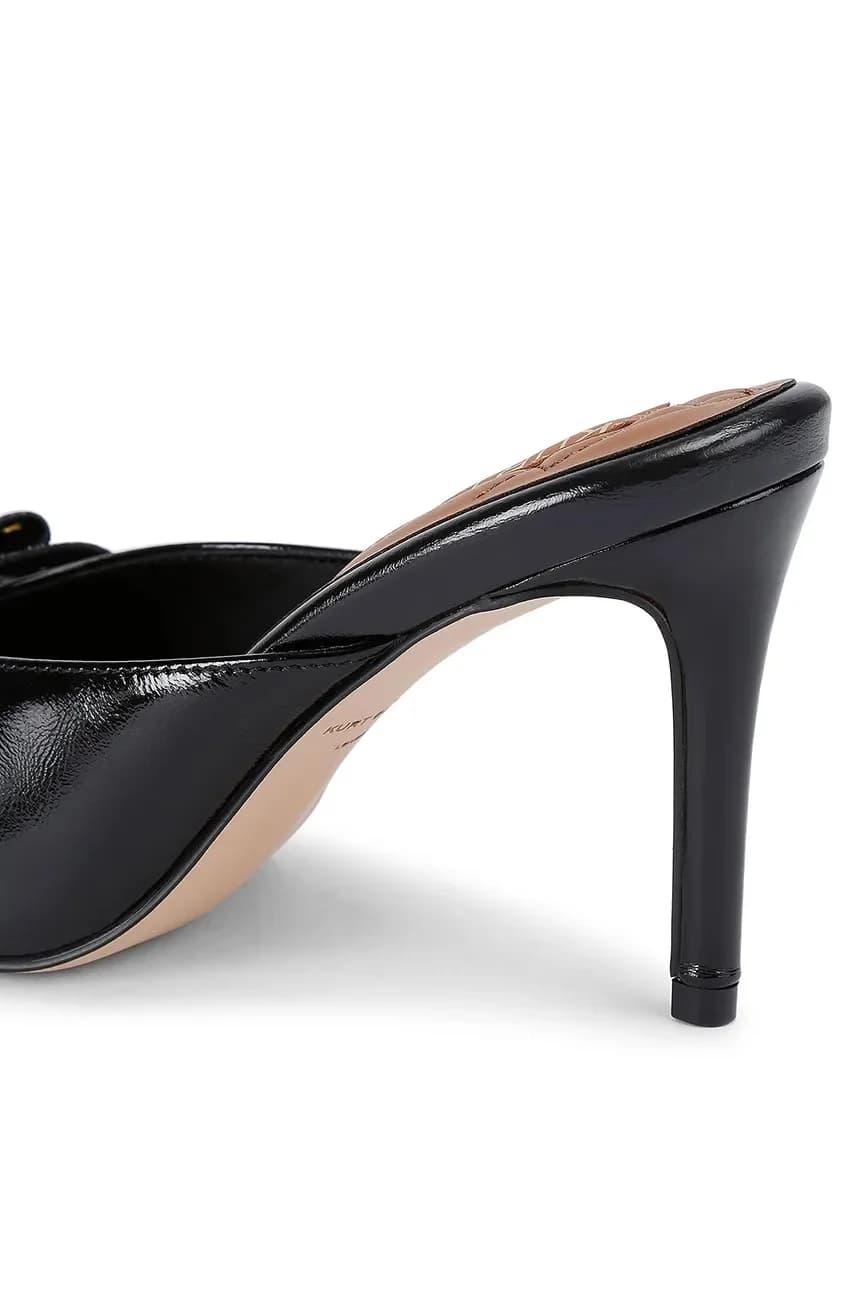 Кожаные тапочки Belgravia с заклепками и бантом - фото 5