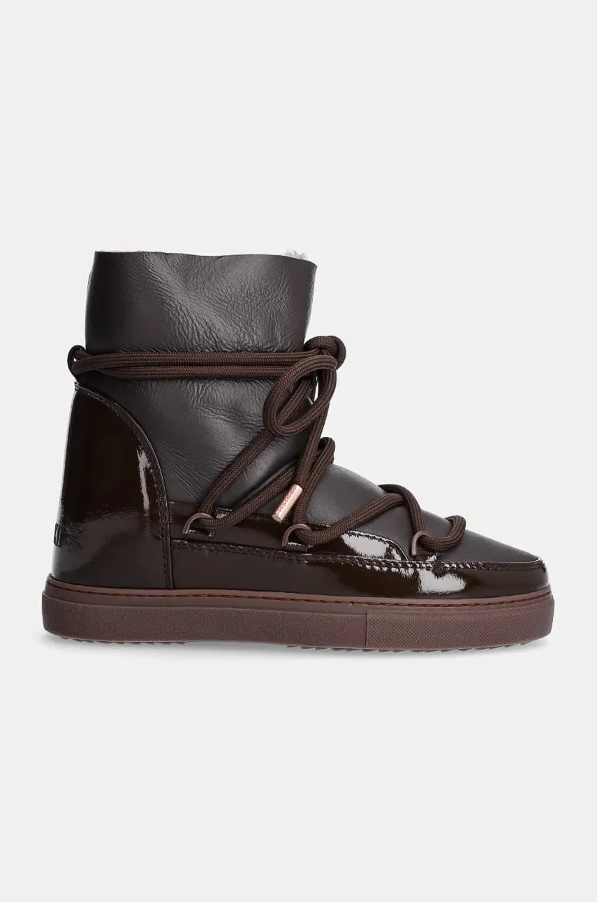Зимние ботинки из блестящей кожи на танкетке - фото 2