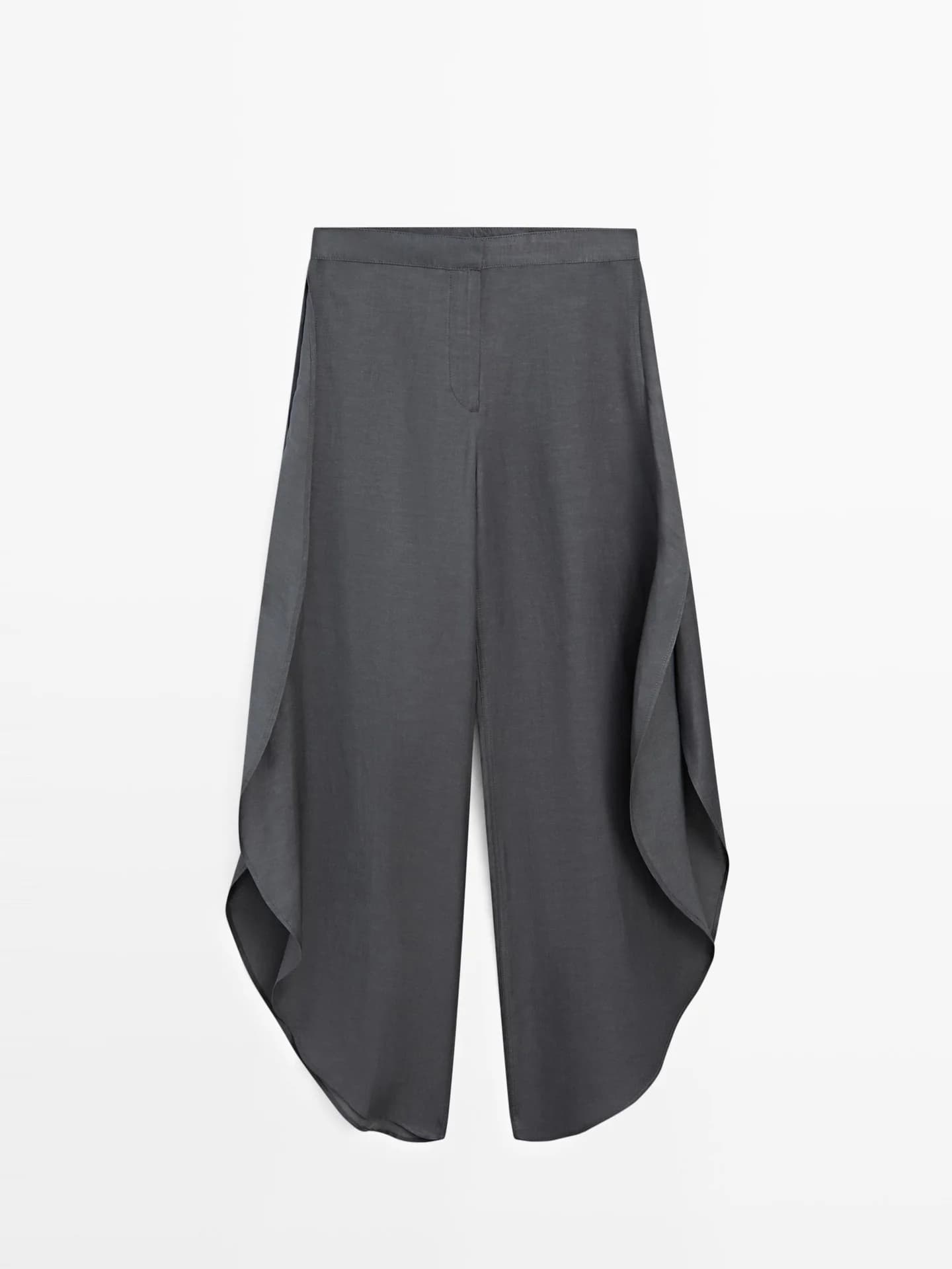 Льняные брюки с разрезами - фото 7