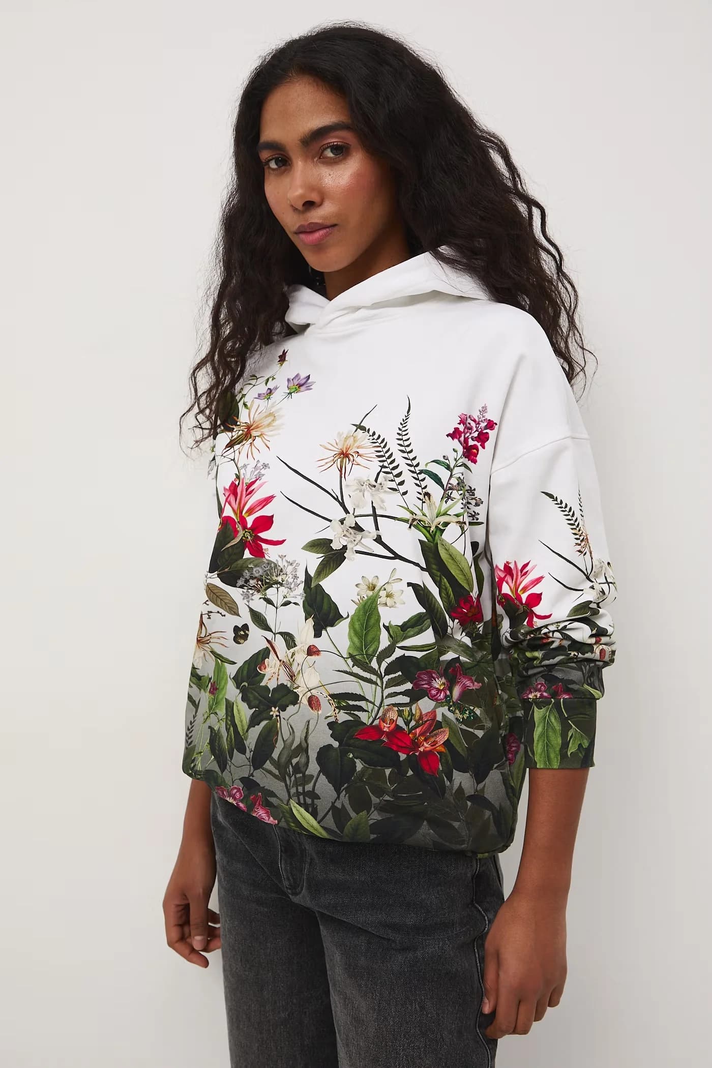 Женское худи из хлопка с эластаном