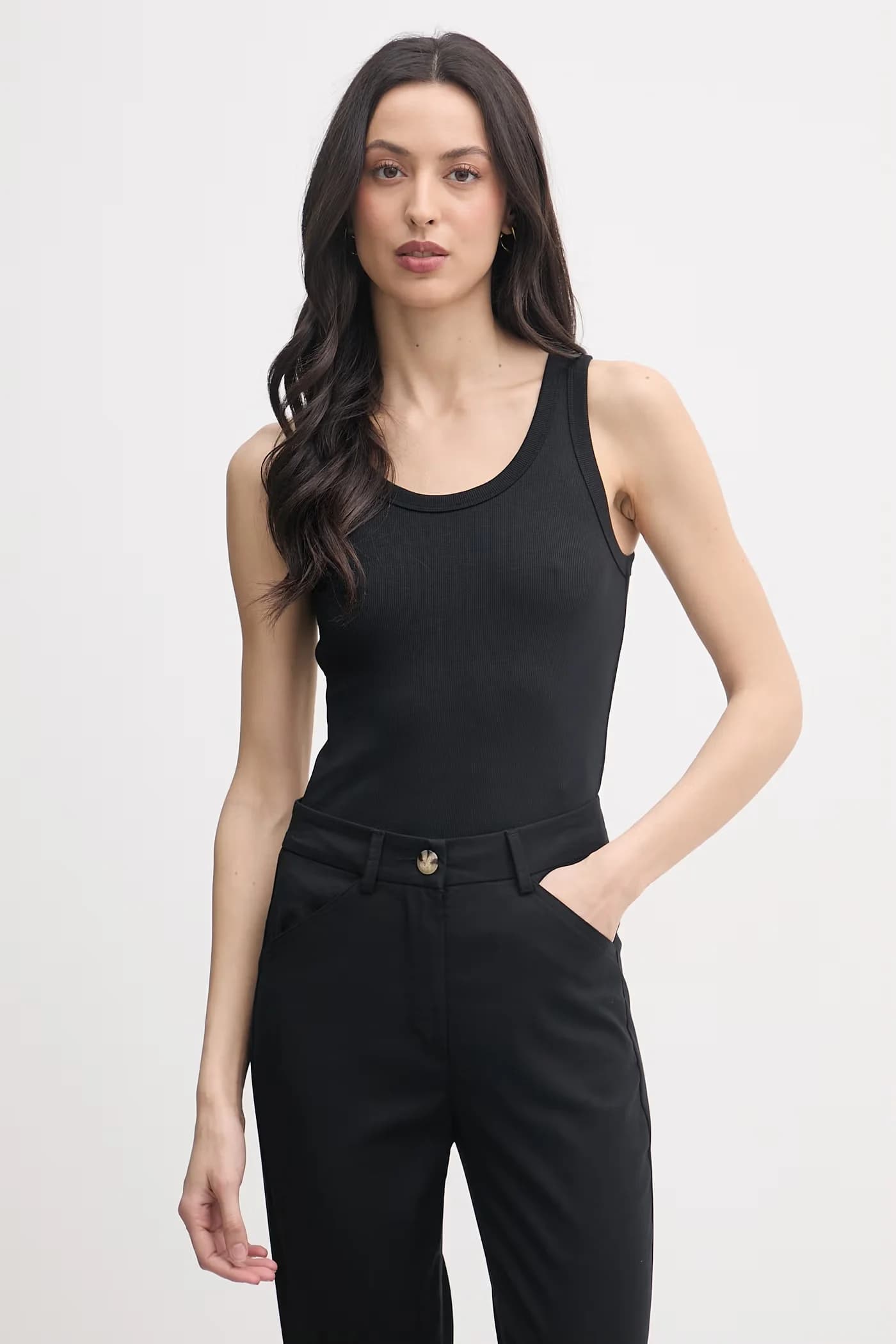 Женский хлопковый топ с эластаном