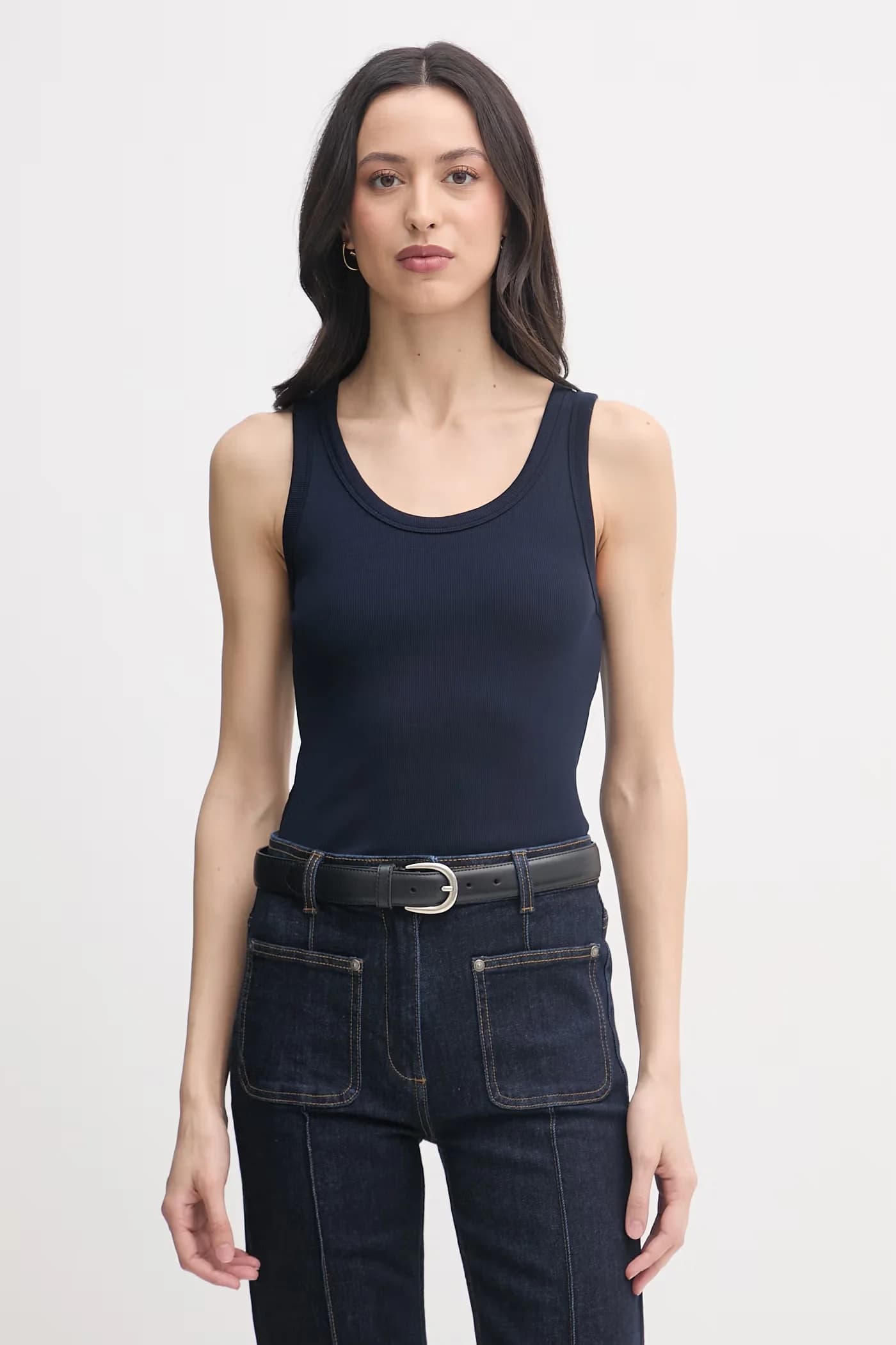 Женский хлопковый топ с эластаном