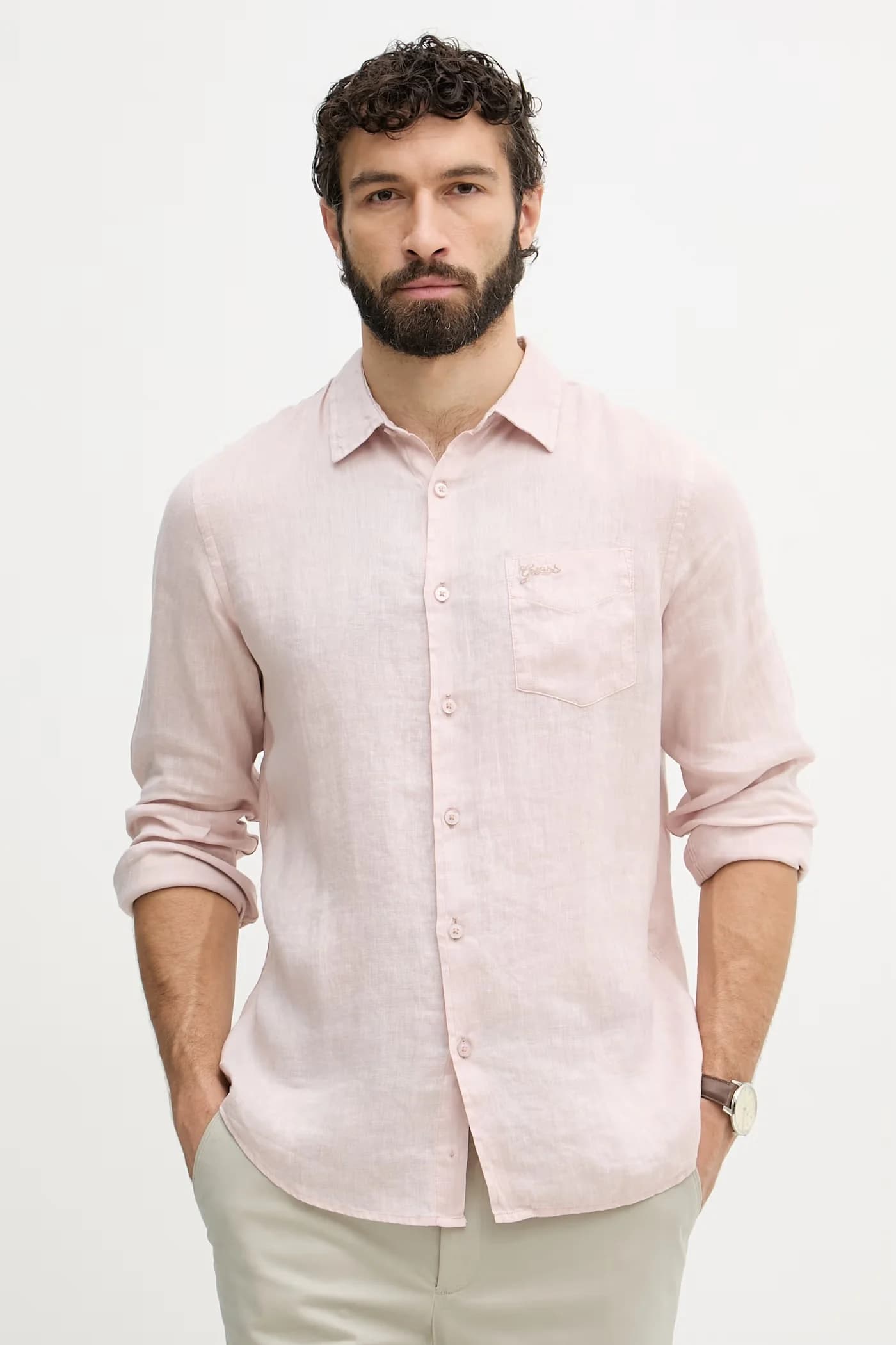 Мужская льняная рубашка
