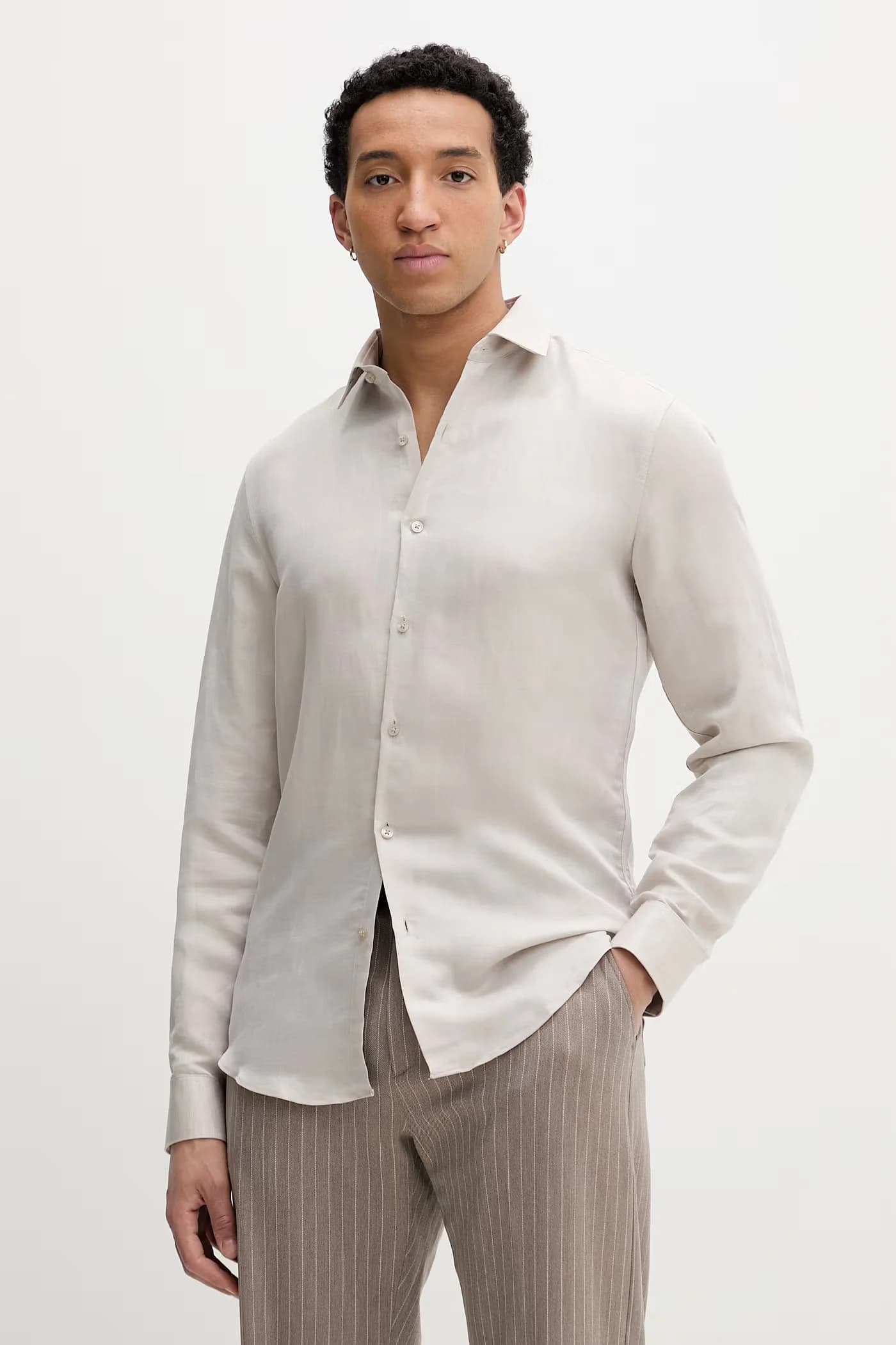 Мужская льняная рубашка