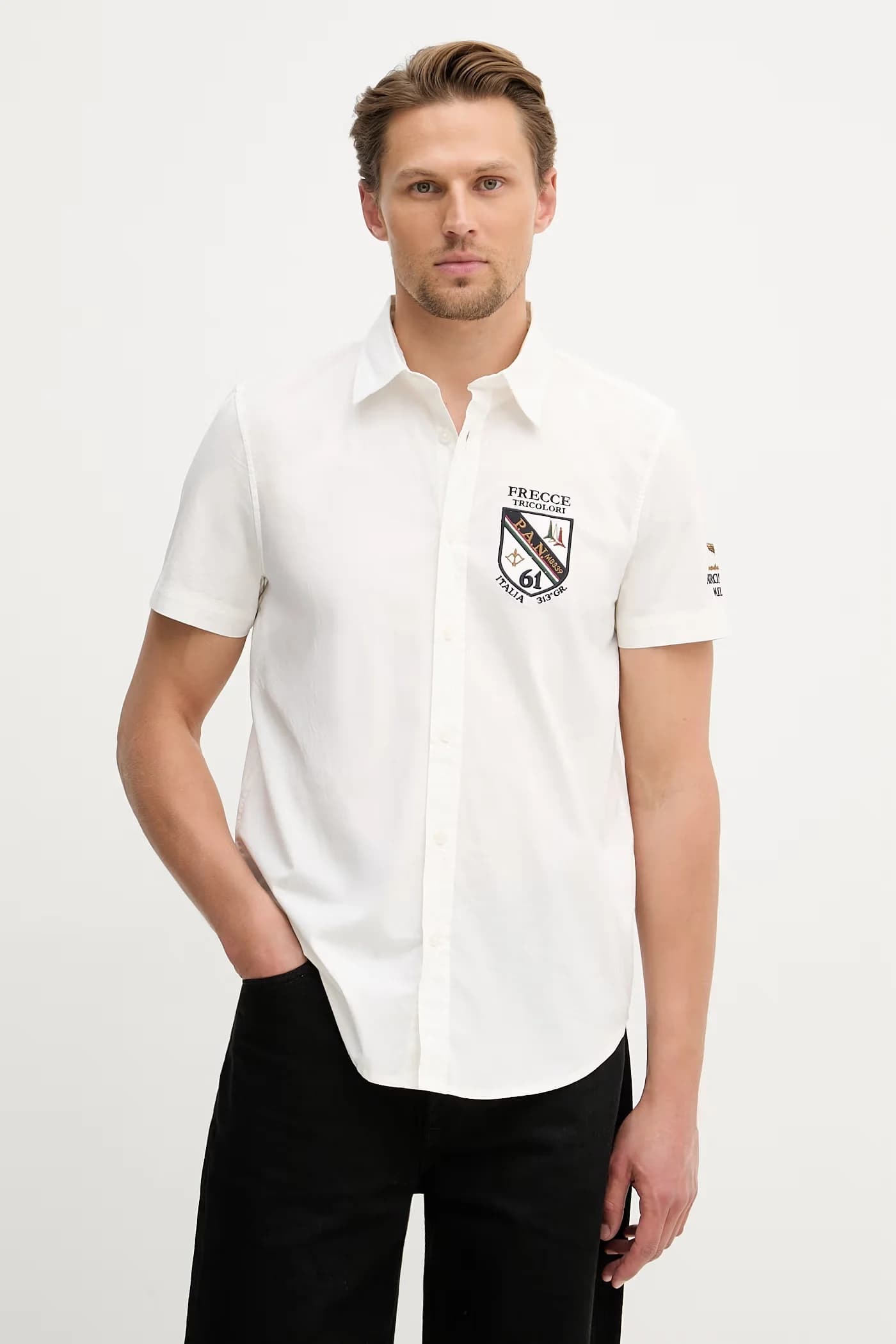 Мужская рубашка из хлопка с эластаном