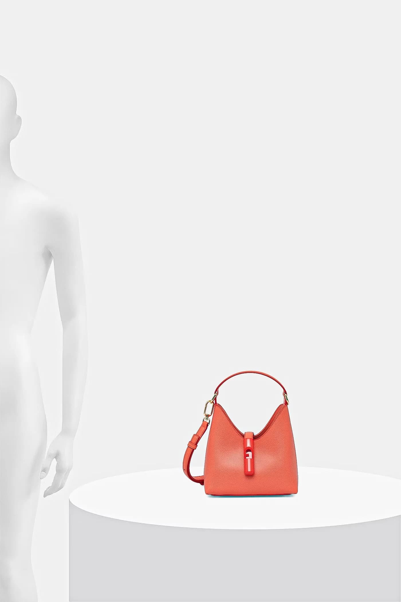 Женская кожаная сумка Iride Mini Hobo апельсин для женщин - фото 6