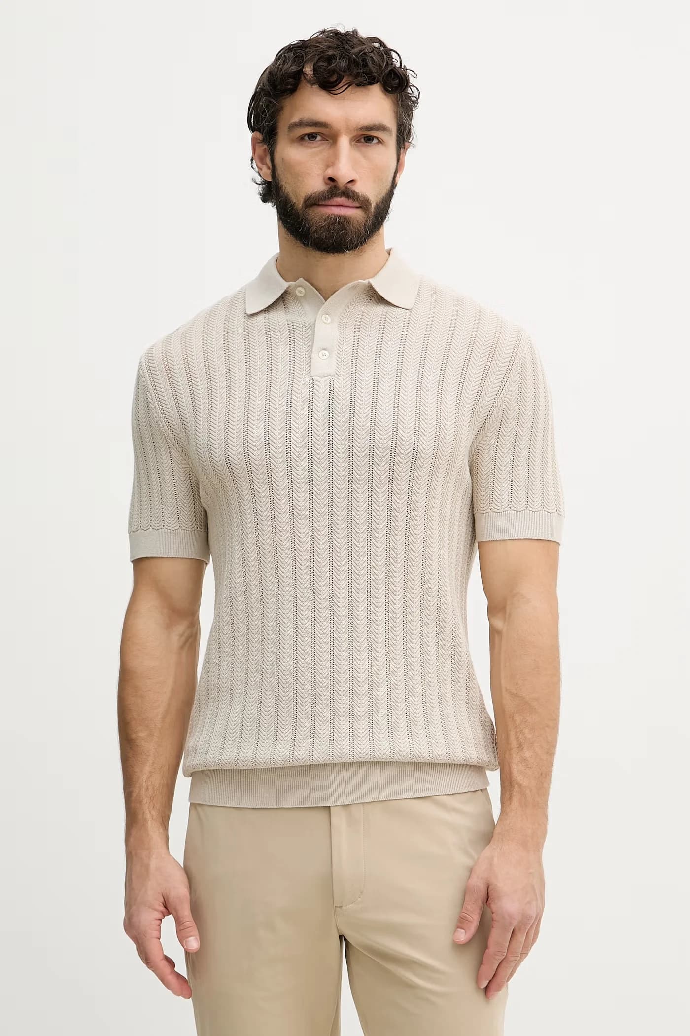 Мужская рубашка-поло из вискозы LONNY