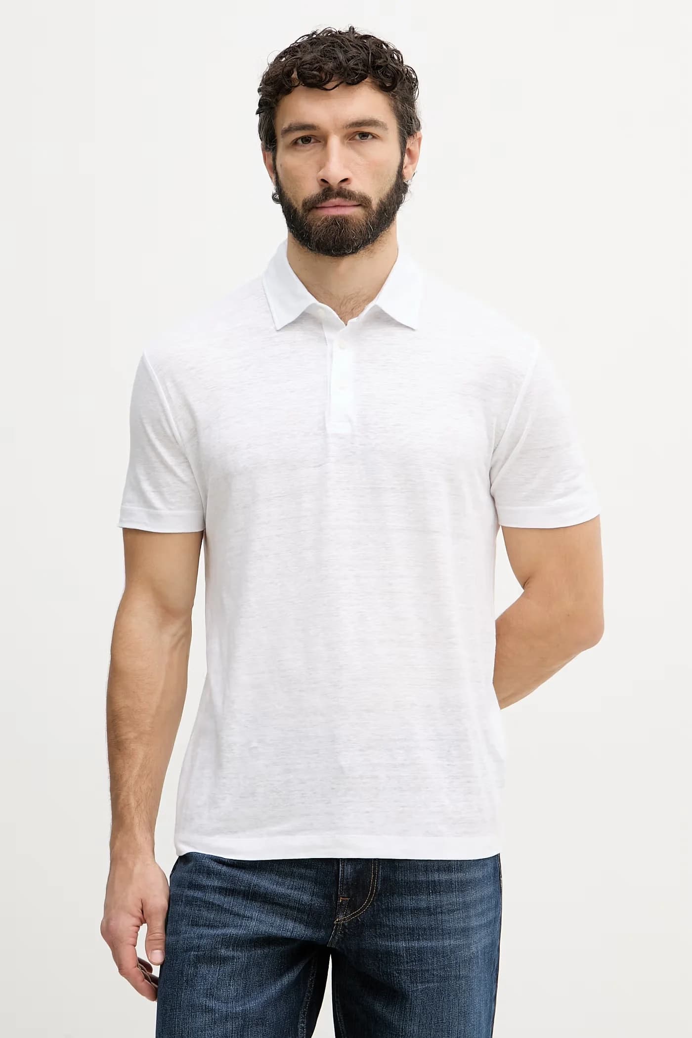 Мужское льняное поло BOSS X David Beckham