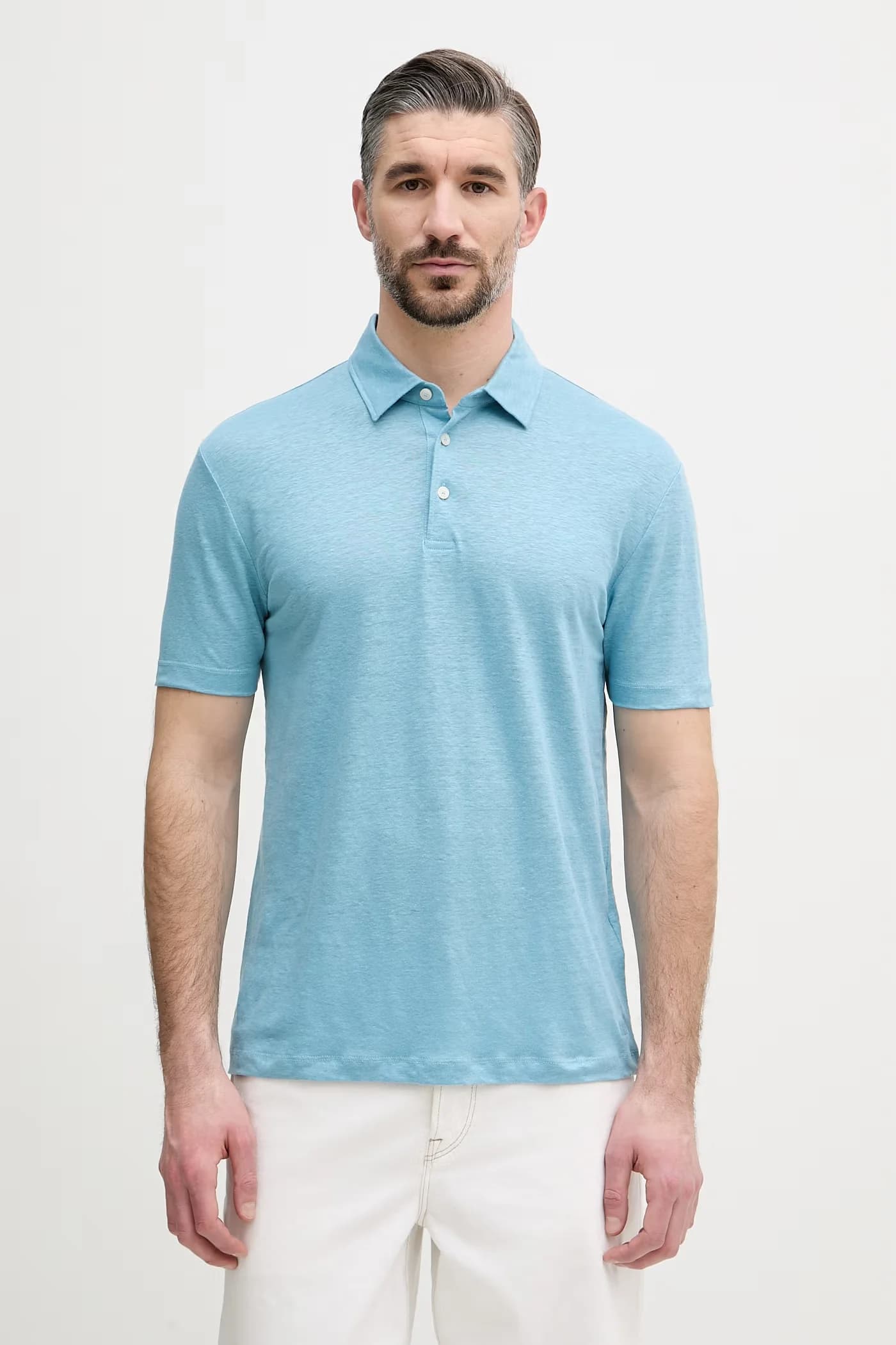 Мужское льняное поло BOSS X David Beckham