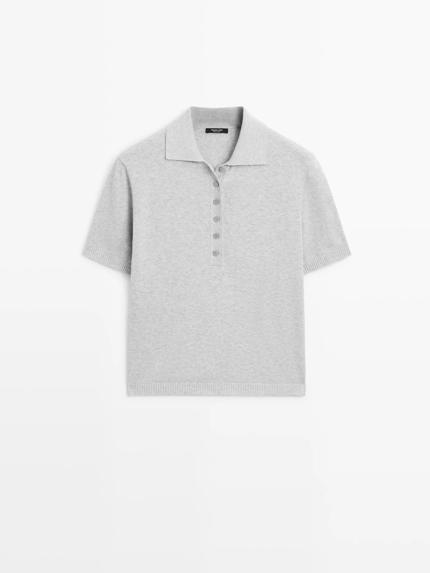 Свитер-поло хлопковой вязки - фото 8