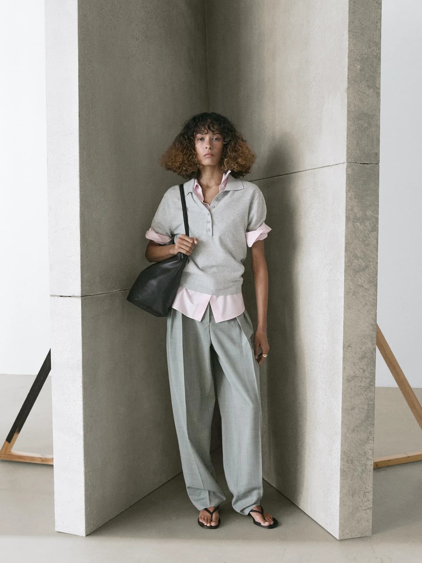 Свитер-поло хлопковой вязки - фото 10