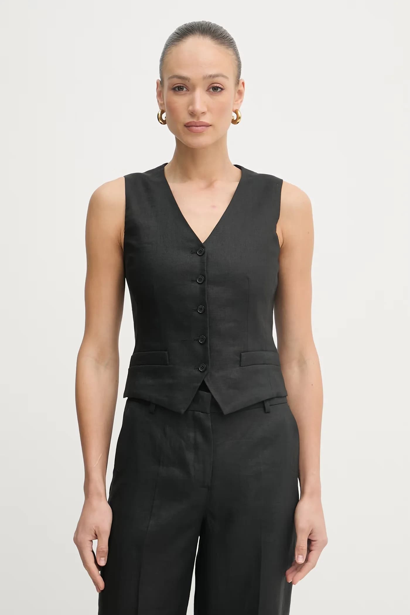 Женский однобортный льняной жилет PACE