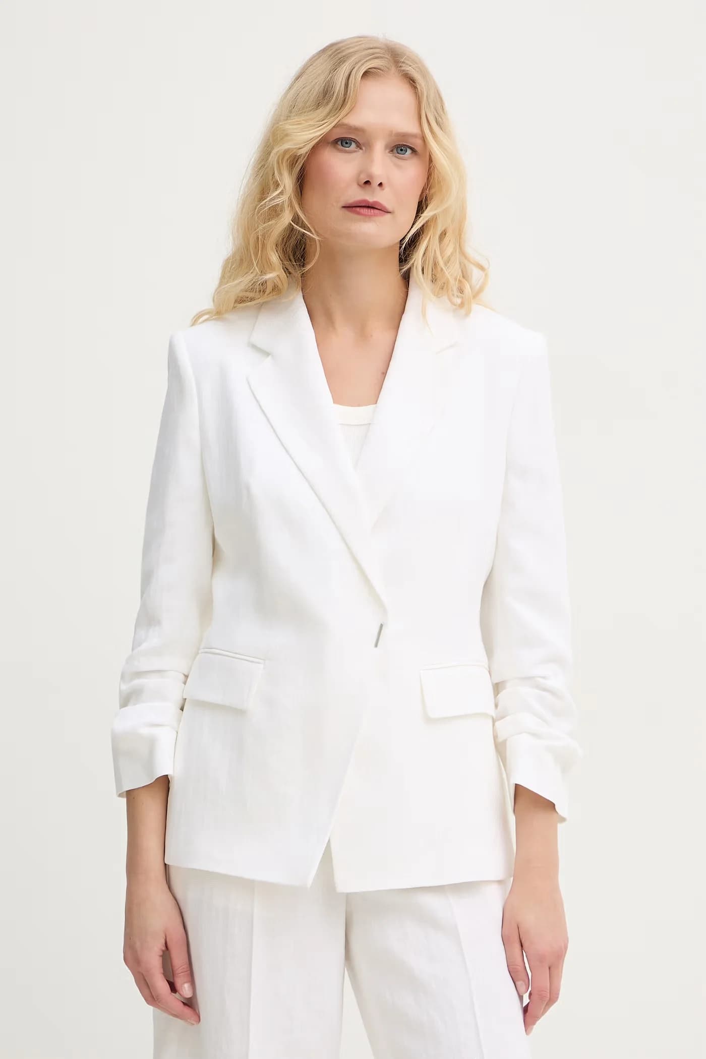 Женский двубортный пиджак на льне Jia8