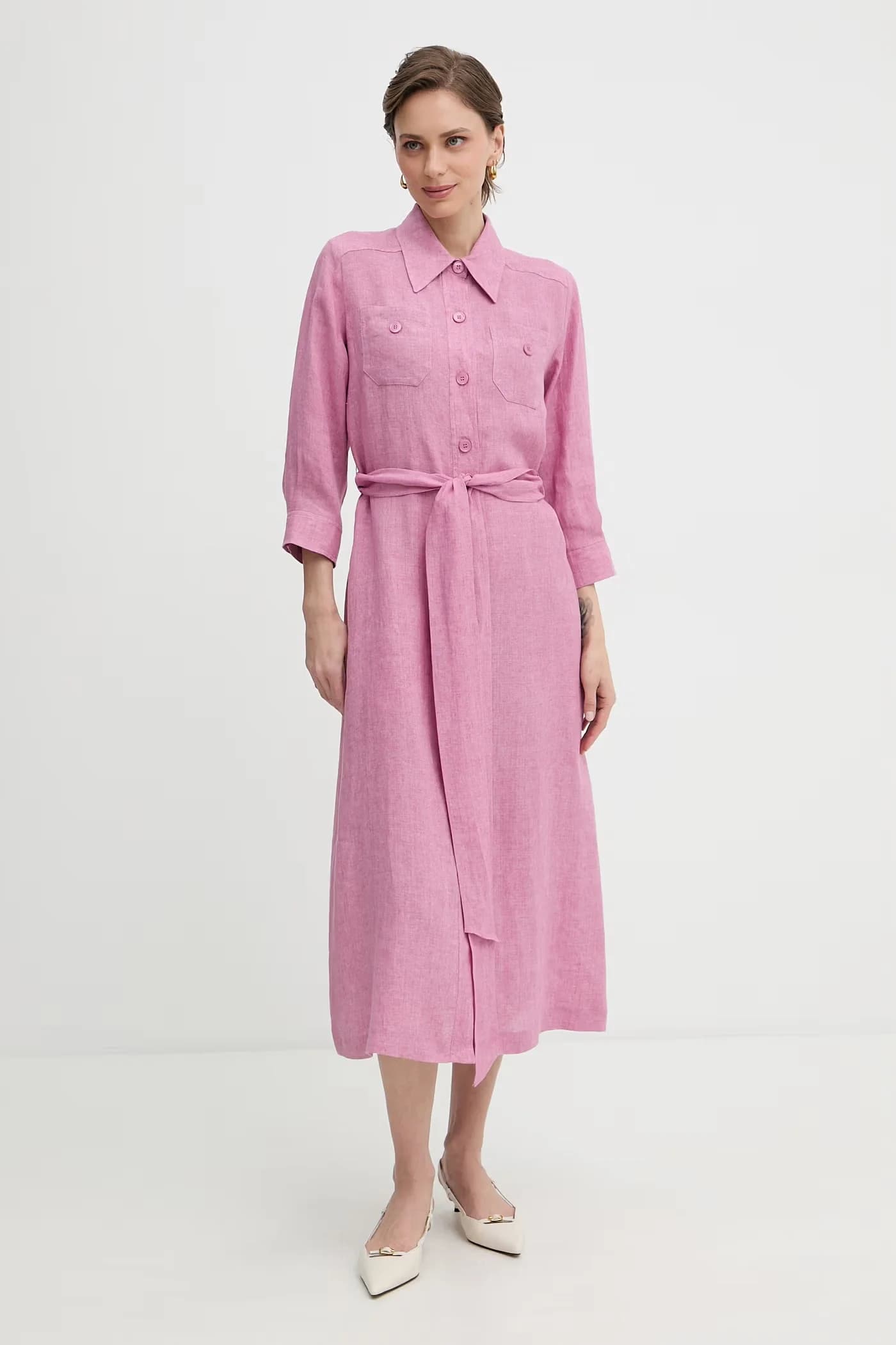 Платье-рубашка из льна Polesana