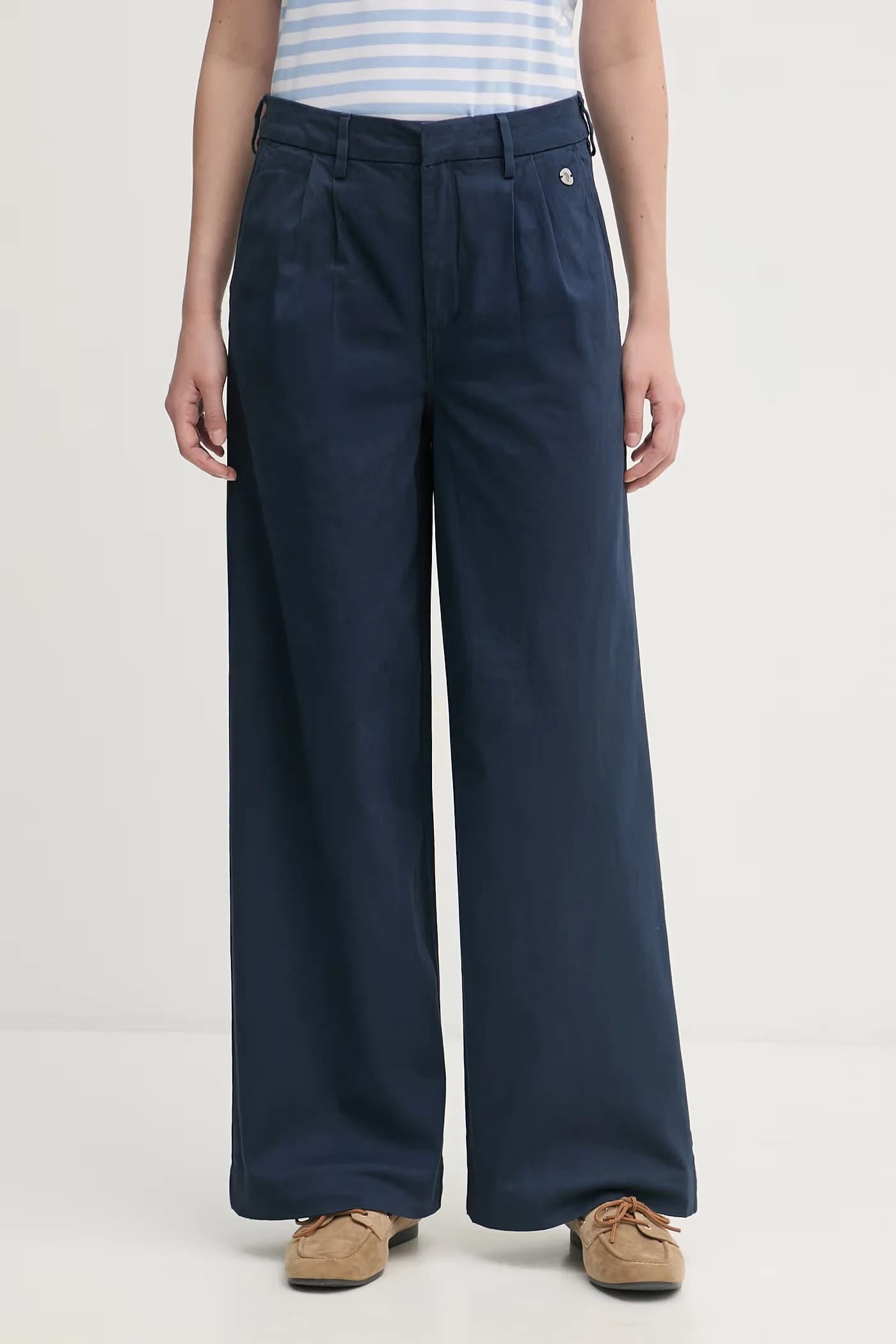 Женские хлопковые брюки ПОЛНАЯ ДЛИНА, ШИРОКАЯ НОГА