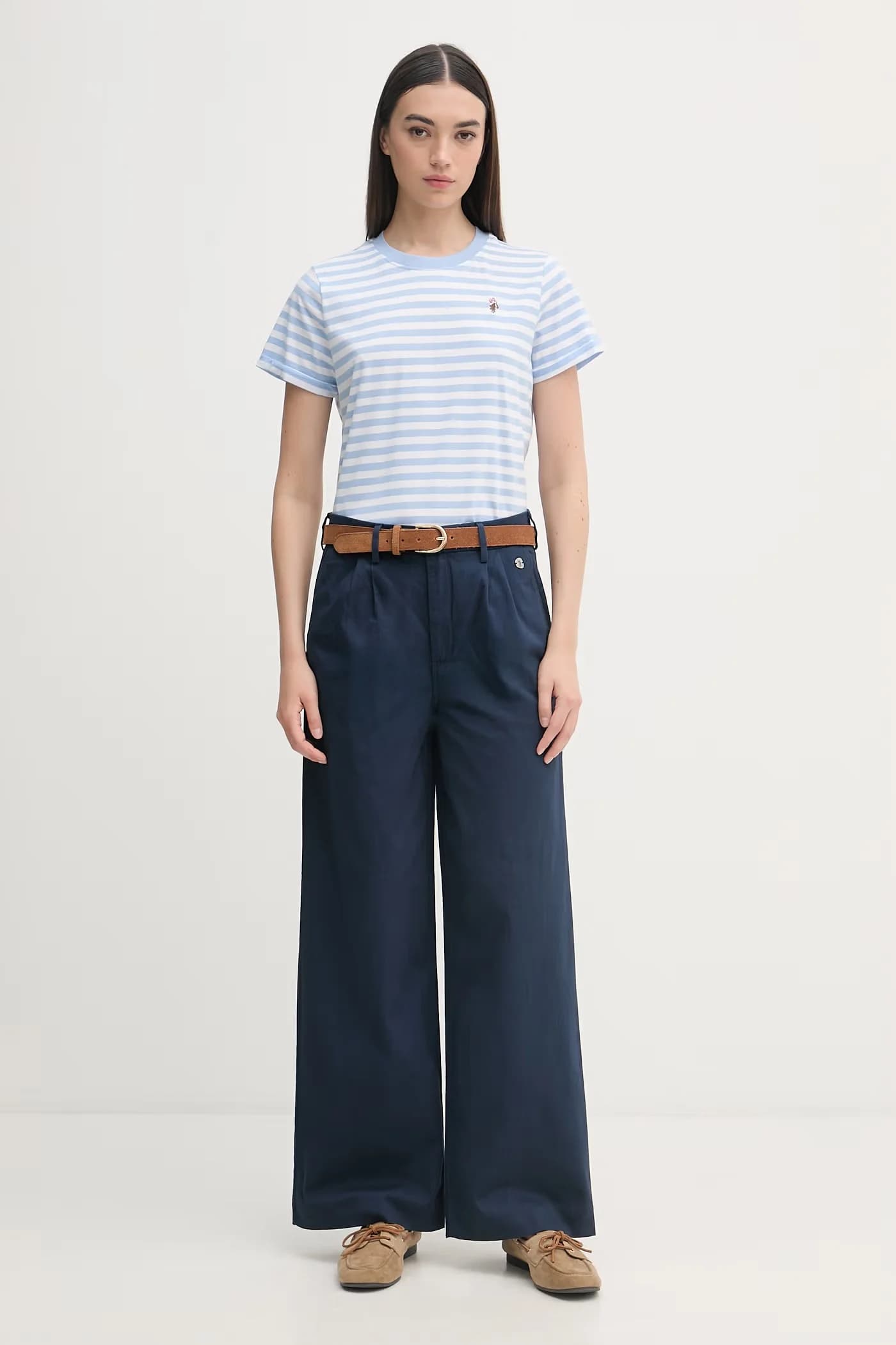 Женские хлопковые брюки ПОЛНАЯ ДЛИНА, ШИРОКАЯ НОГА - фото 2