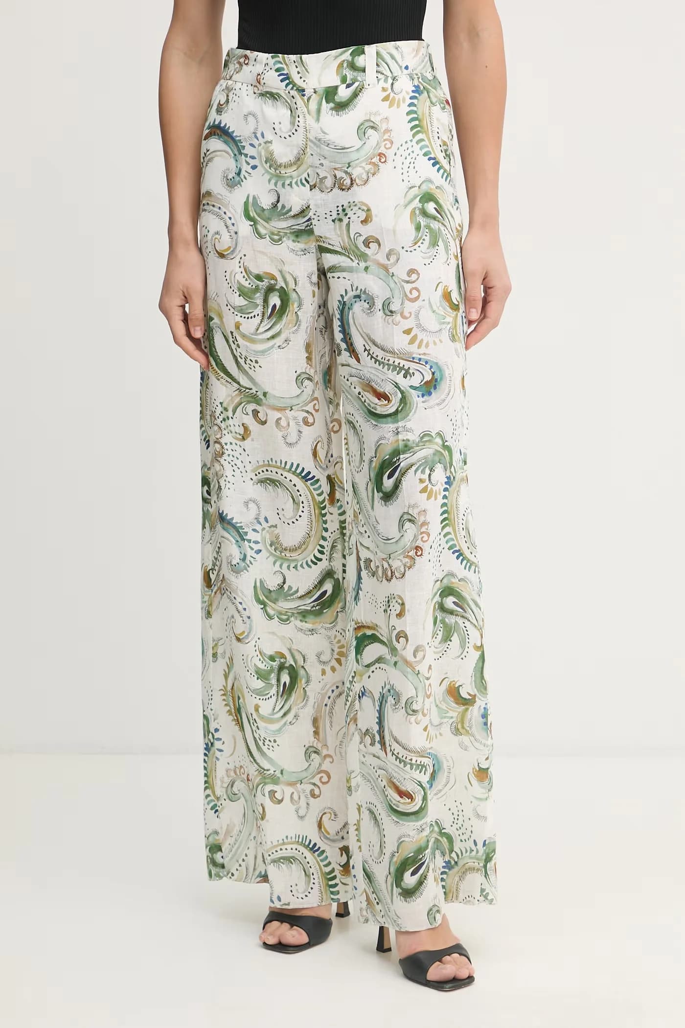 Женские льняные широкие брюки DOMINO