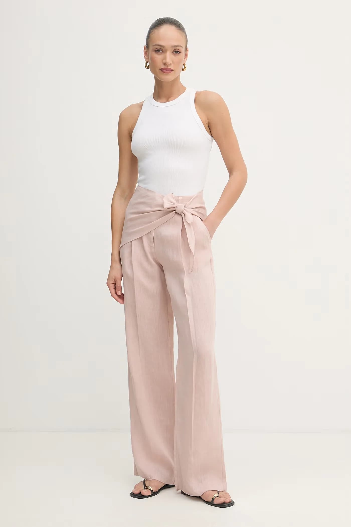 SOLISTA женские льняные широкие брюки - фото 2