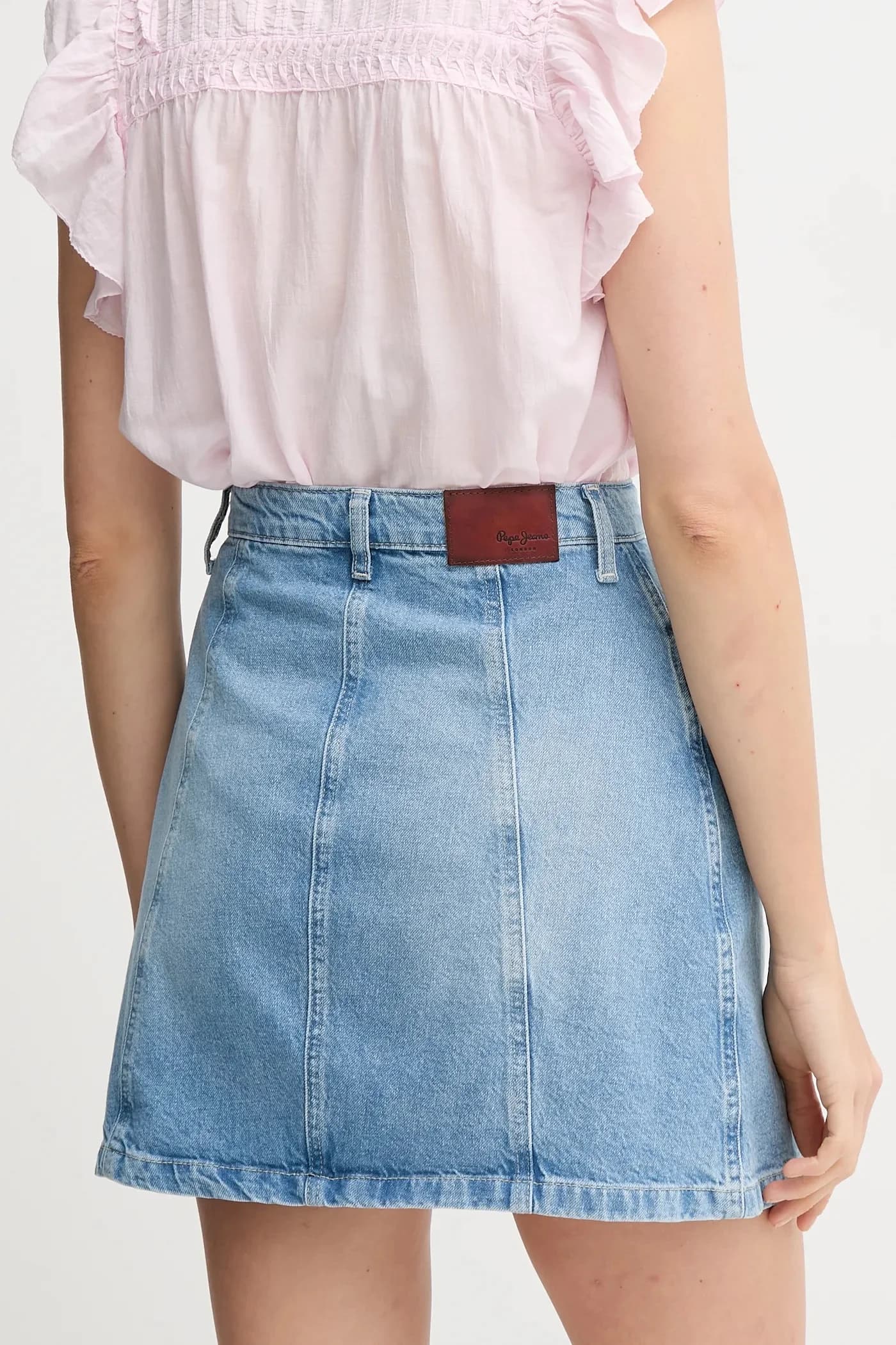 Джинсовая юбка MINI SKIRT HW SLIT - фото 3