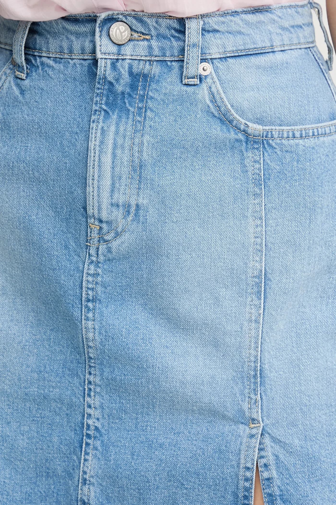 Джинсовая юбка MINI SKIRT HW SLIT - фото 4