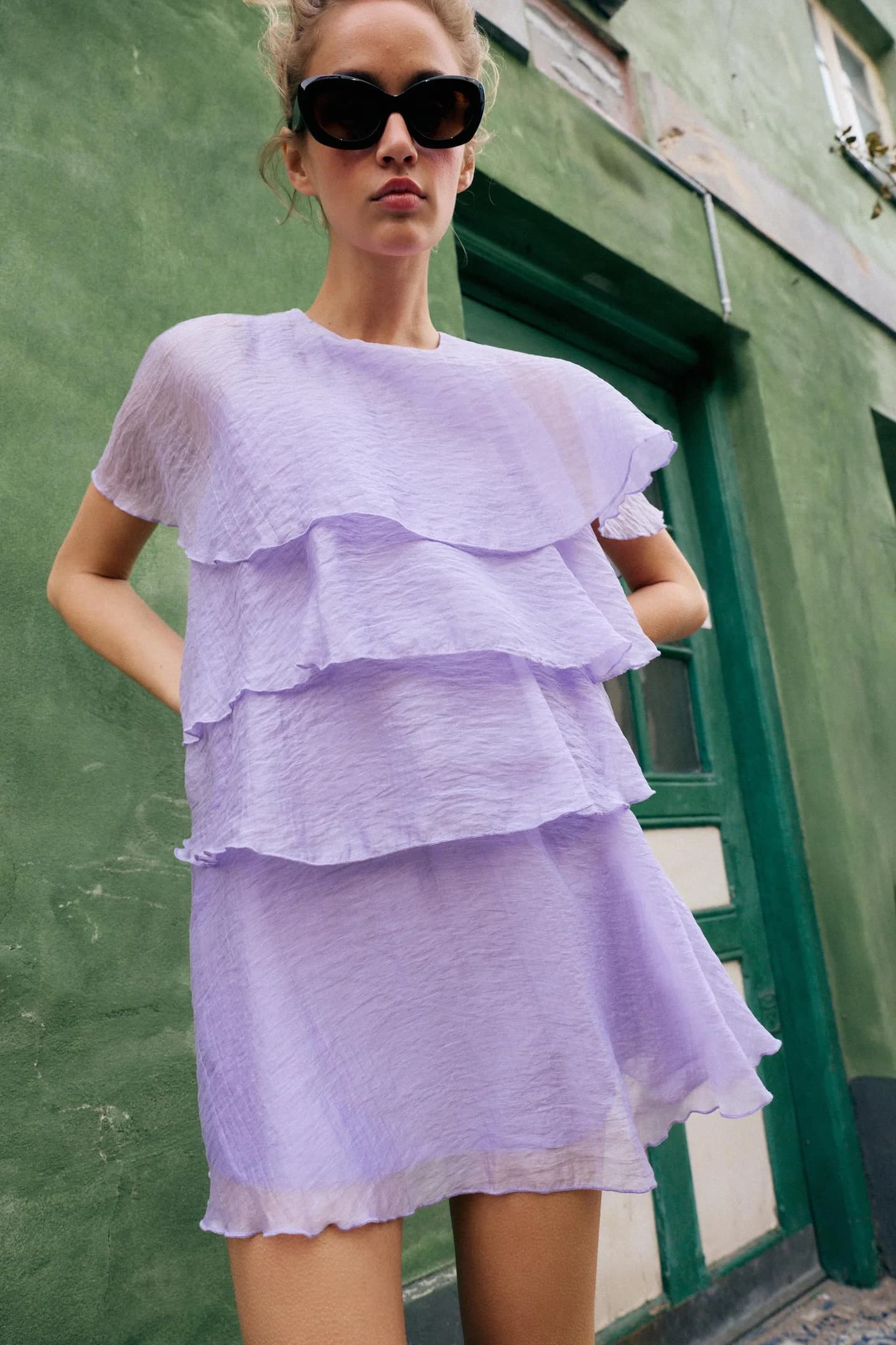 МИНИ-ПЛАТЬЕ С РЮШАМИ - фото 2