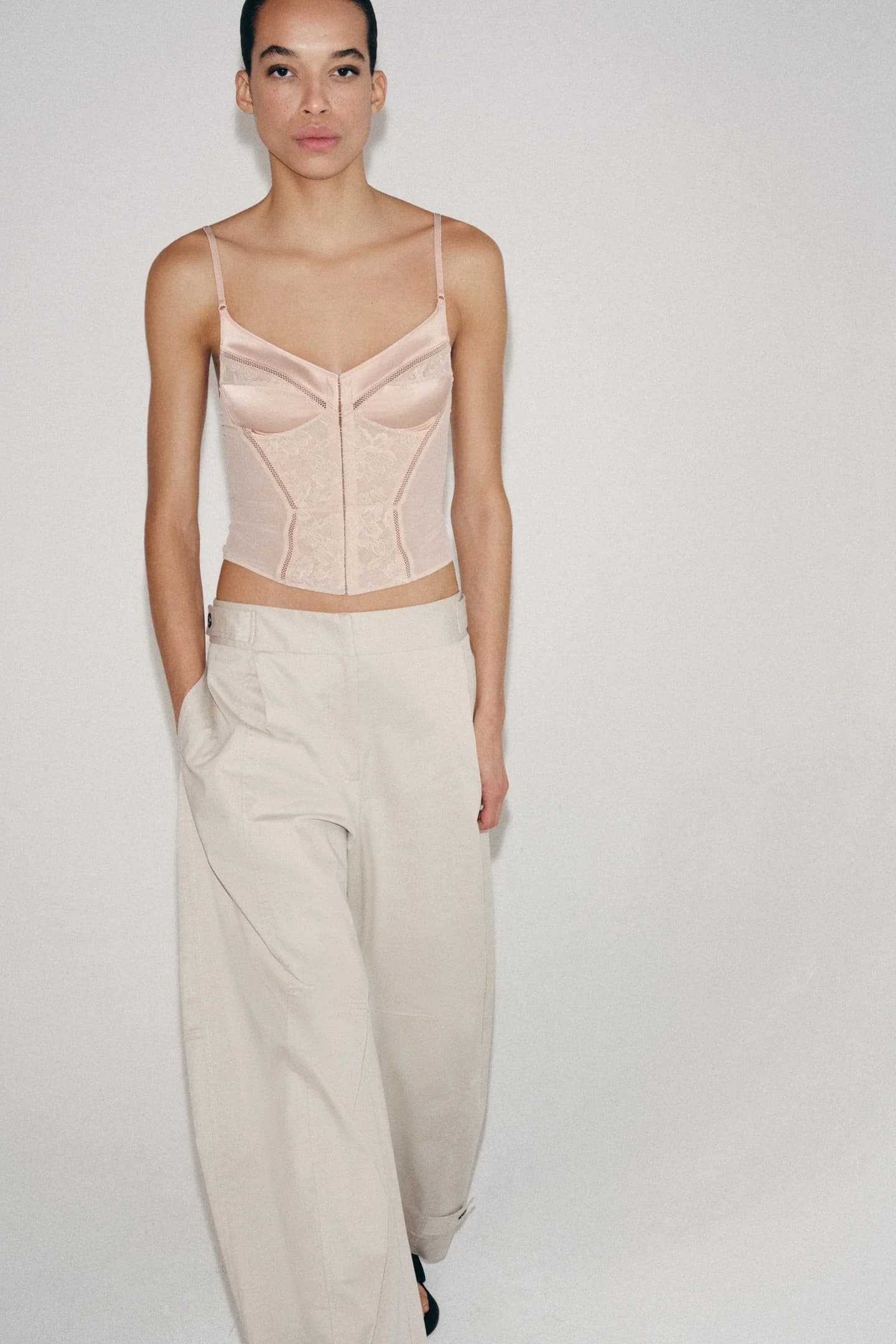 КОРСЕТ ИЗ КОМБИНИРОВАННОЙ ТКАНИ С БРЕМЯМИ - фото 2