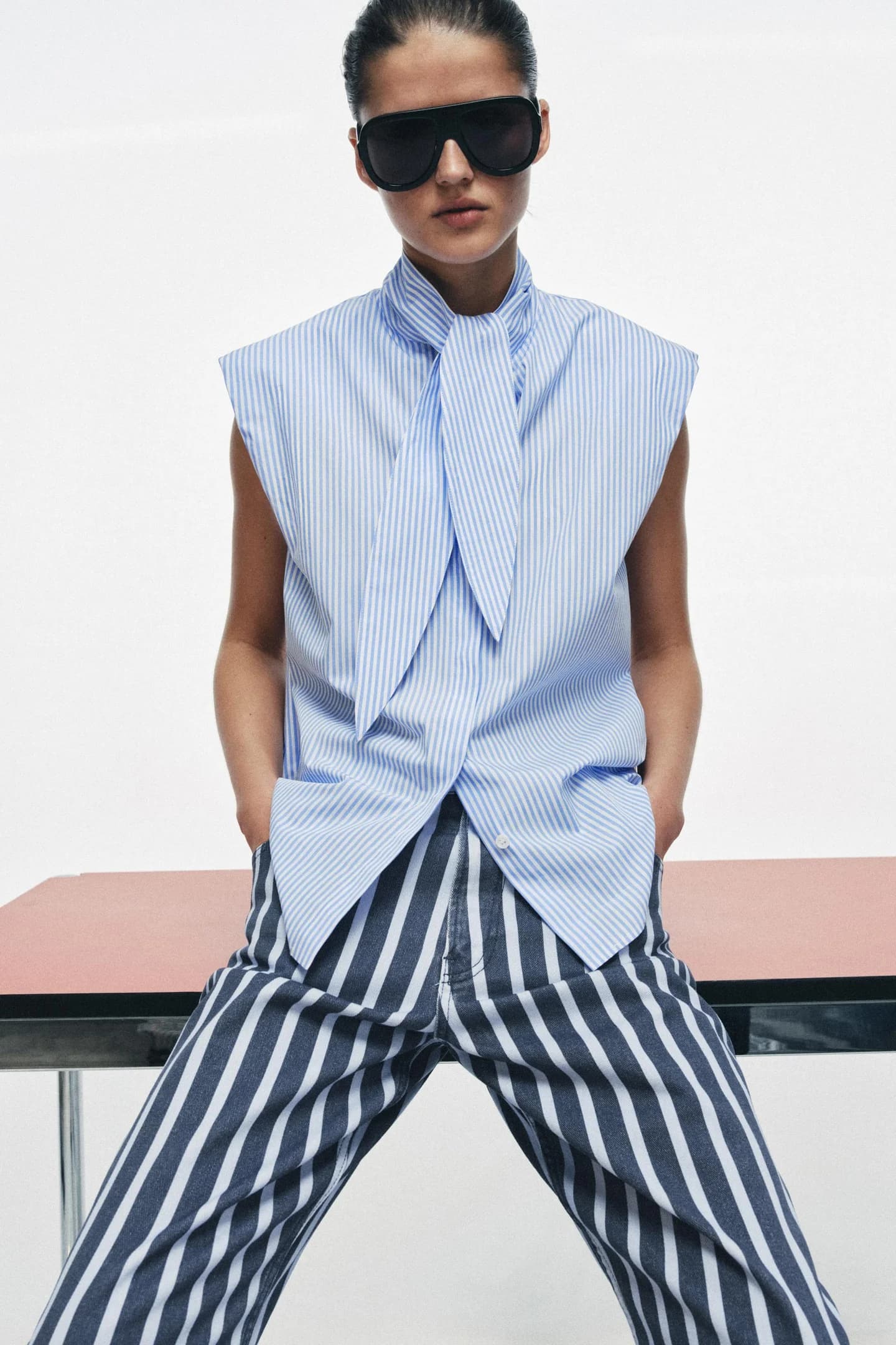 ПОЛОСКАЯ РУБАШКА С ЗАСТЯКАМИ ИЗ КОЛЛЕКЦИИ ZW