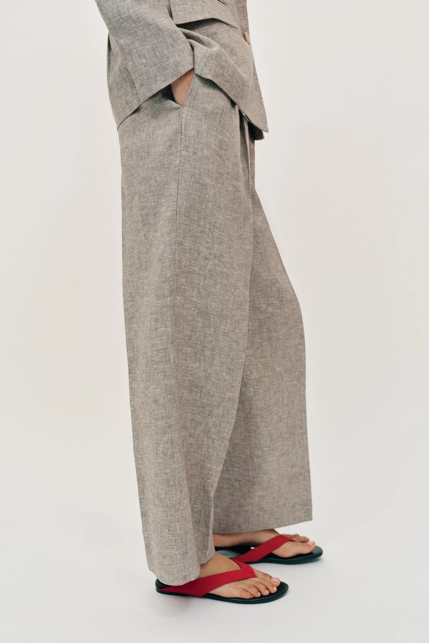 БРЮКИ ПРЯМЫЕ, 100% ЛЕН.