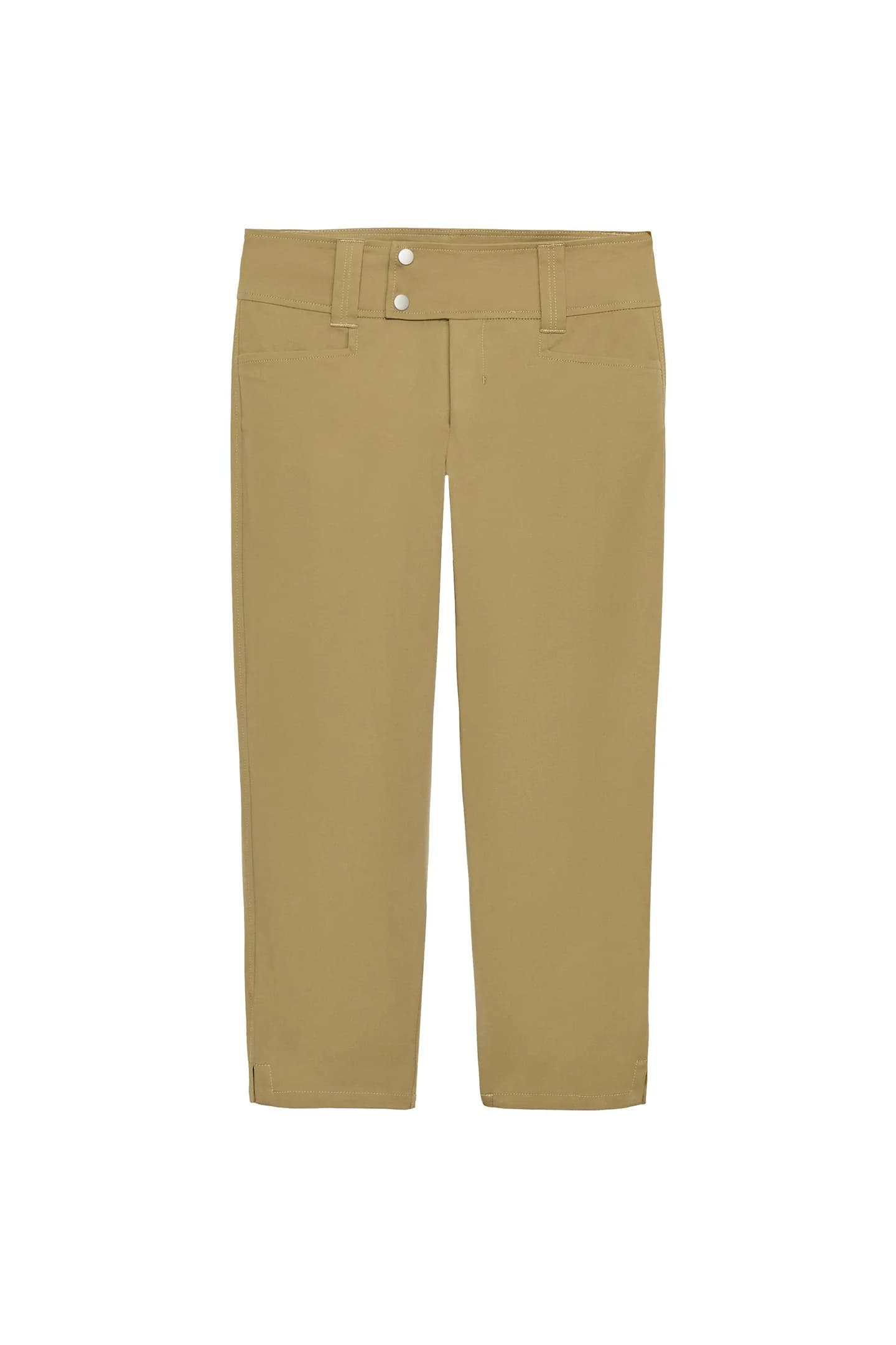 БРЮКИ КАПРИ С ПРЯЖКОЙ - фото 3