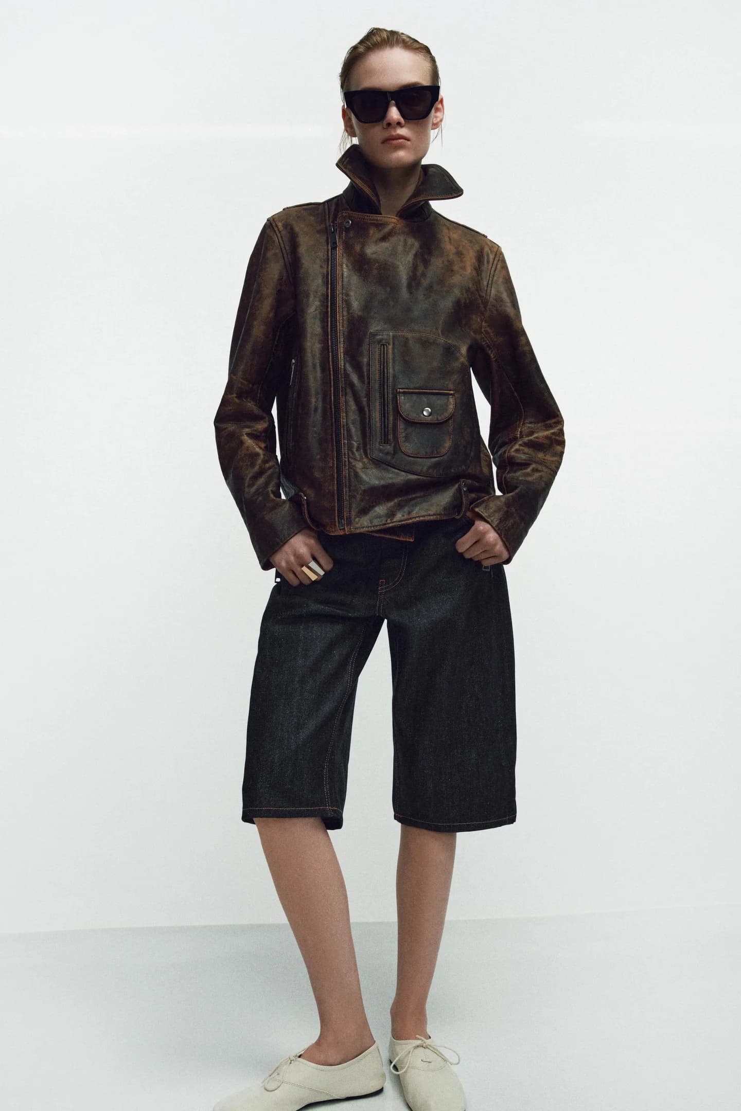 БАЙКЕРСКАЯ КУРТКА ИЗ НАТУРАЛЬНОЙ КОЖИ ZW LIMITED EDITION - фото 2