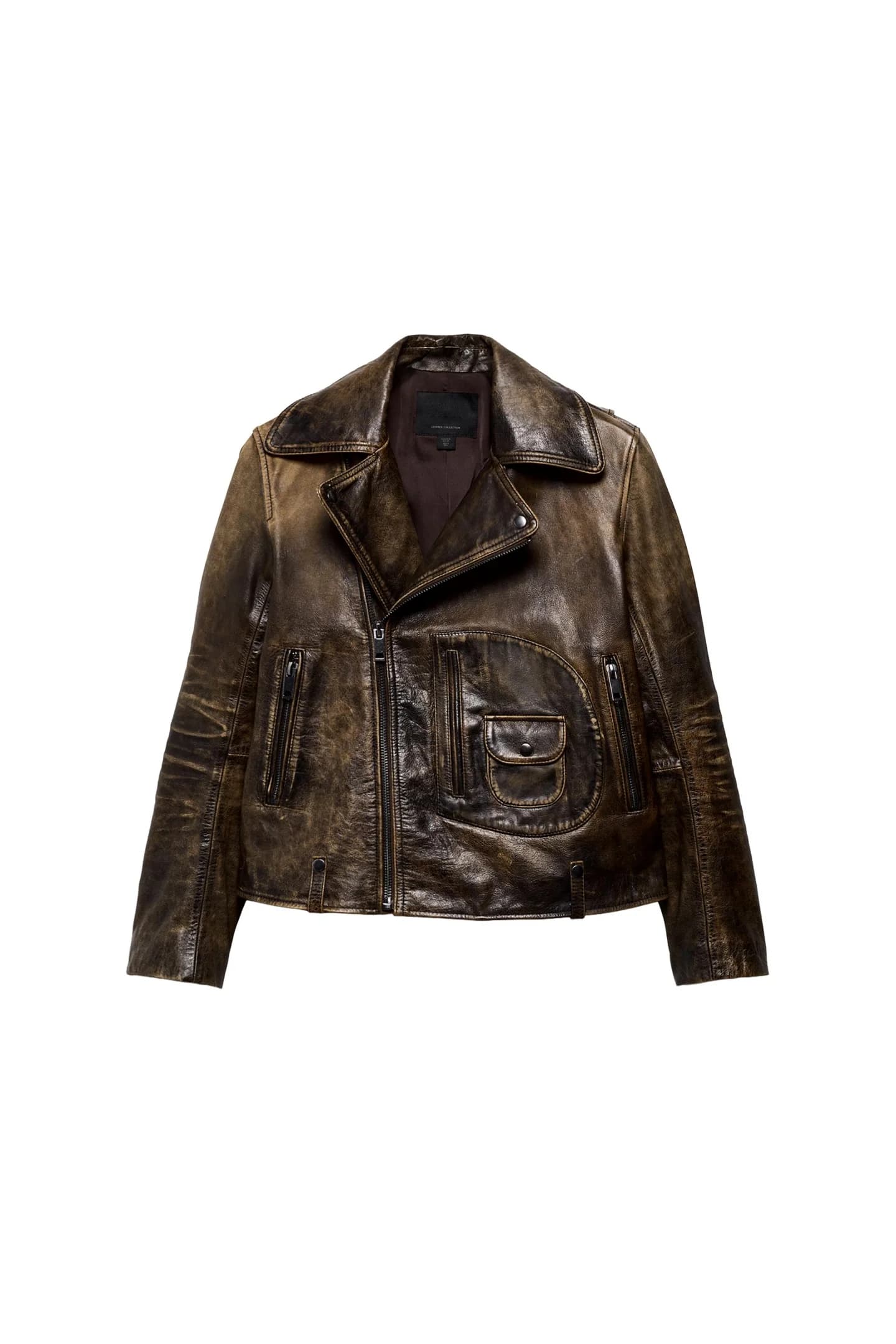 БАЙКЕРСКАЯ КУРТКА ИЗ НАТУРАЛЬНОЙ КОЖИ ZW LIMITED EDITION - фото 3