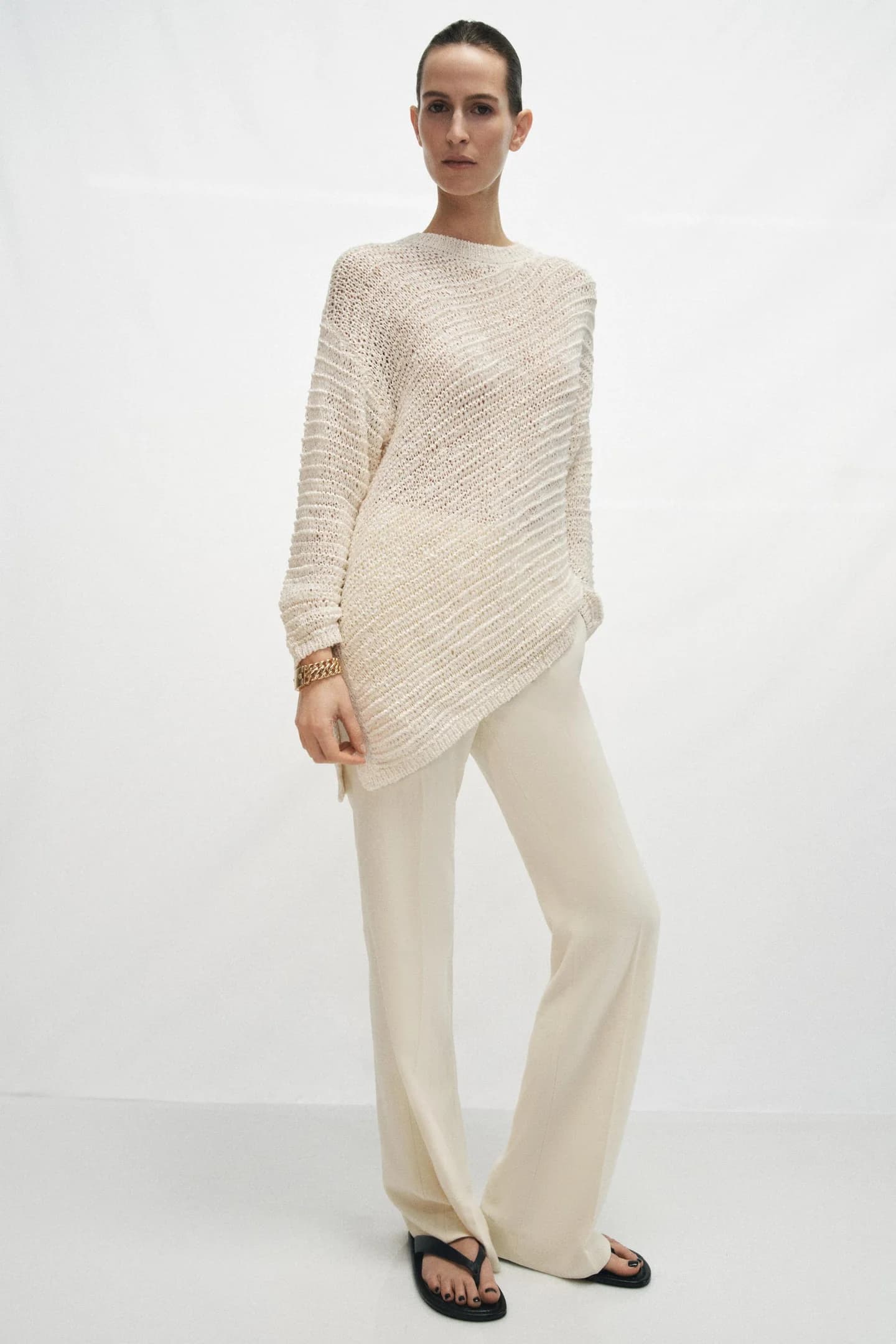 СВИТЕР ОВЕРСАЙЗ С АСИММЕТРИЧНЫМ НИЗОМ - фото 2