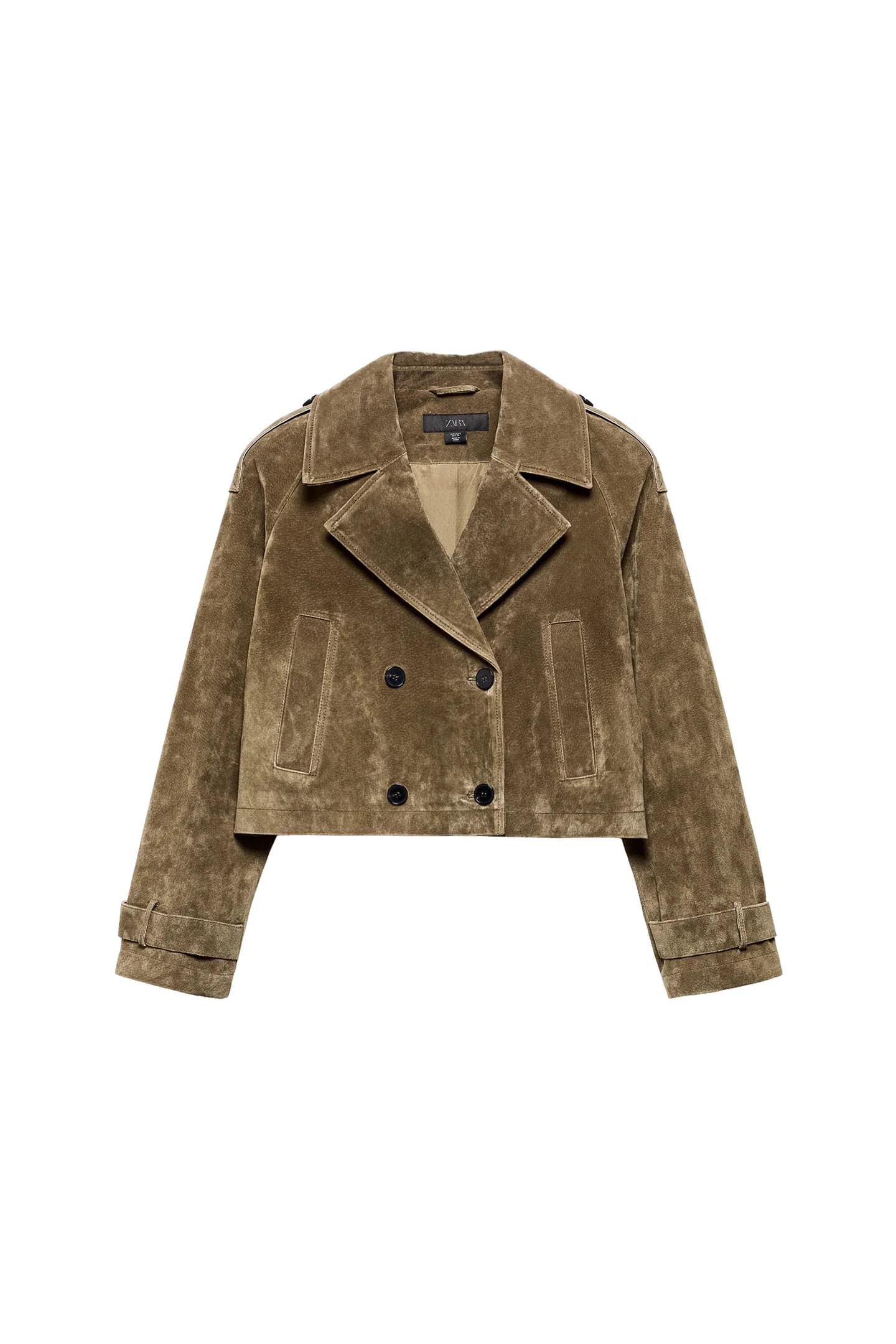 КОРОТКОЕ ПАЛЬТО ДВОЙНОЙ ШЛЕЗ ИЗ 100% КОЖИ - фото 3