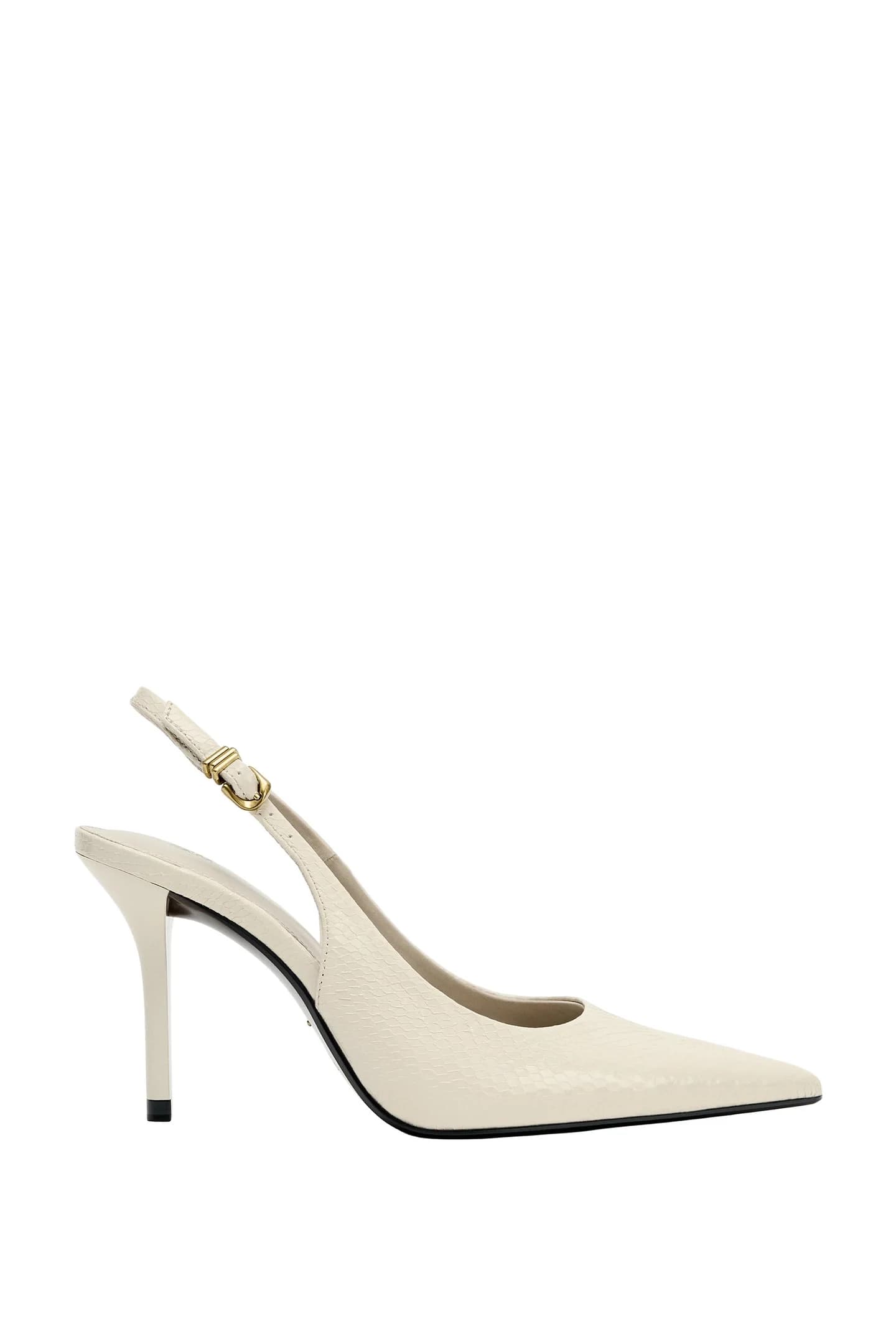 ТУФЛИ С ОТКРЫТЫМ КАБЛУКОМ И РЕСНЕНИЕМ - фото 3