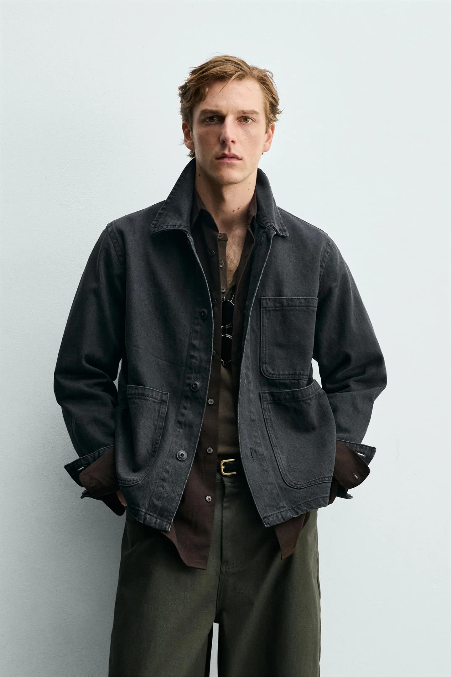 КУРТКА-РУБАШКА СВОБОДНОГО КРОЯ С КАРМАНАМИ - фото 2