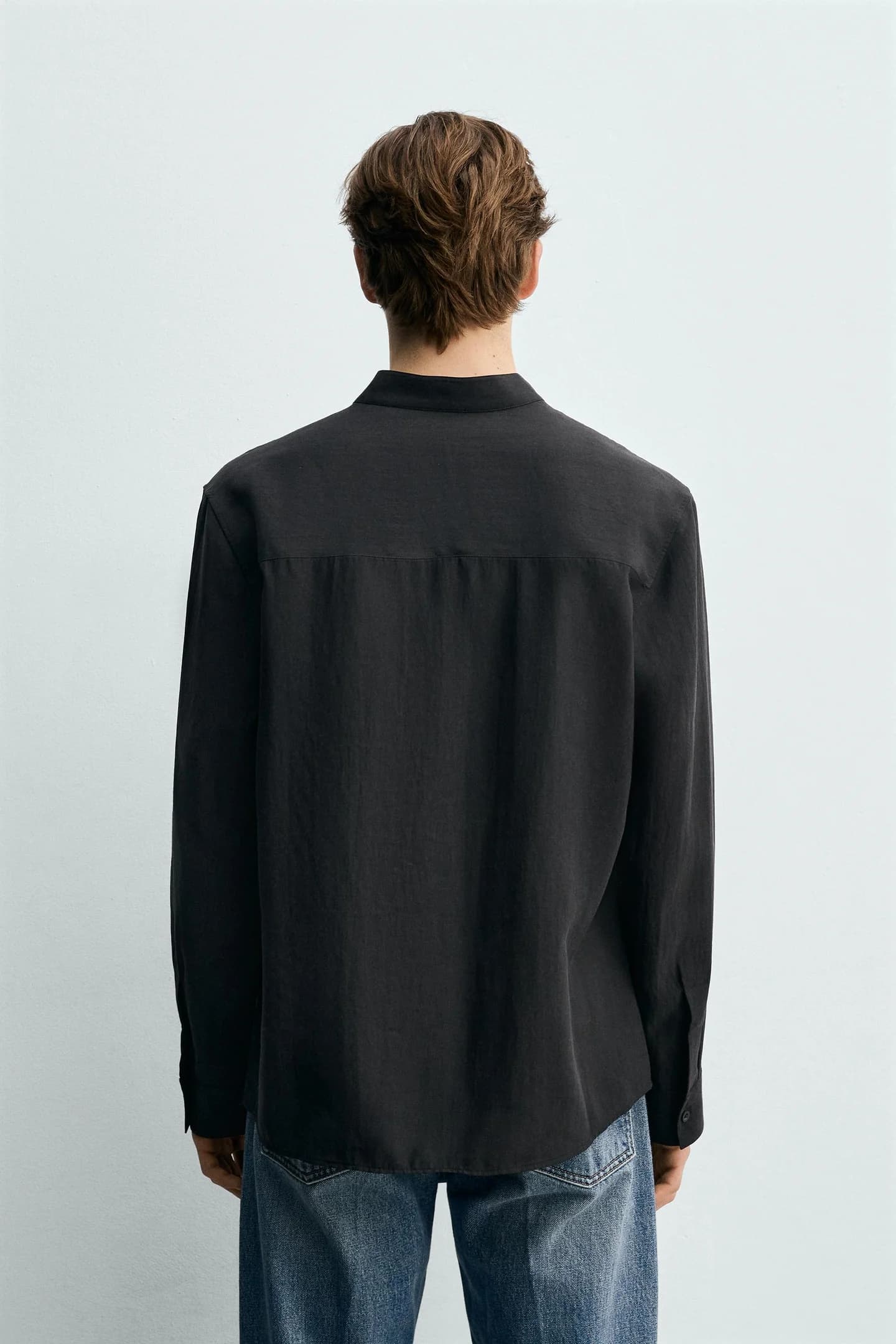 СВОБОДНАЯ РУБАШКА С ВОРОТНИКОМ-СТОЙКОЙ - фото 2