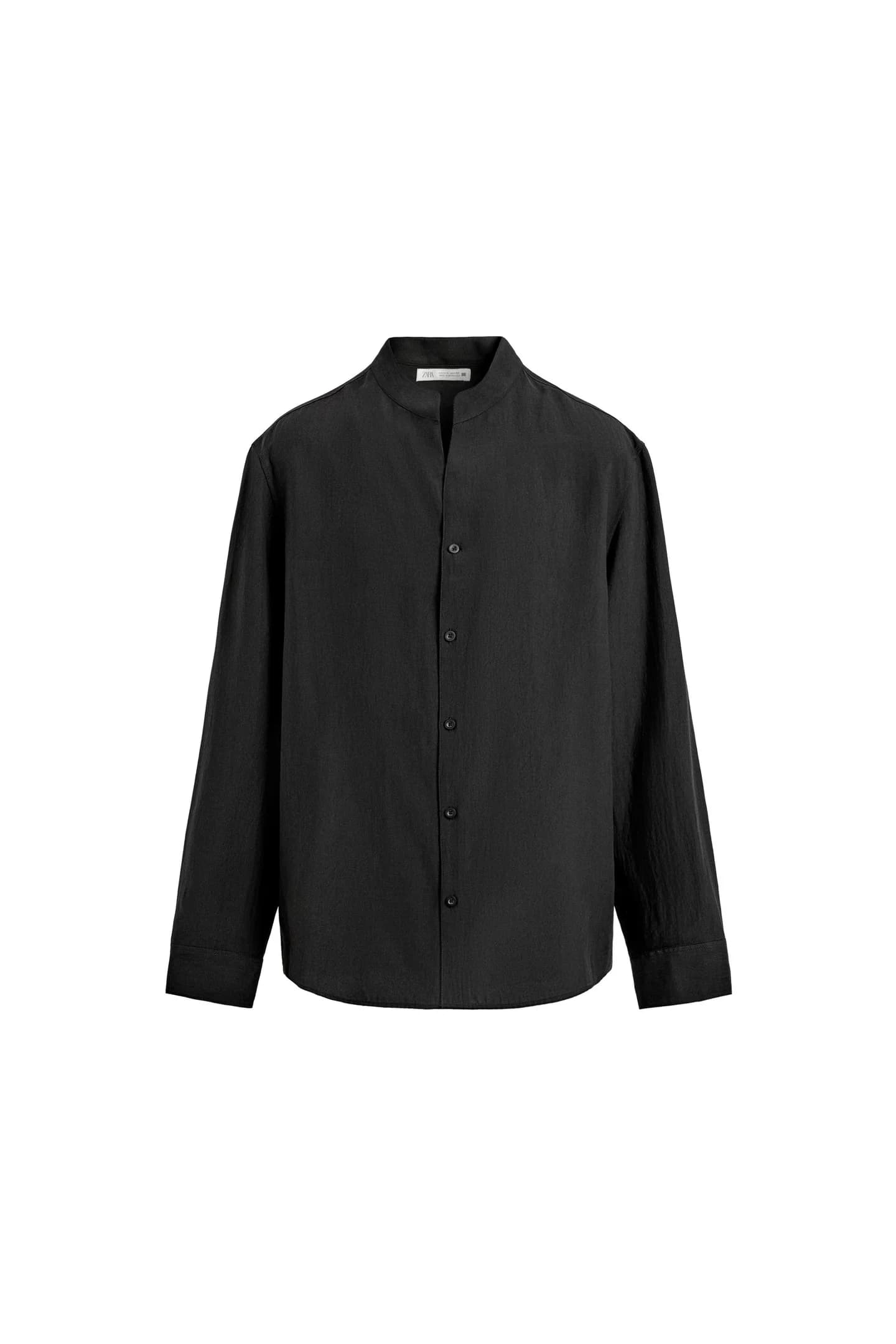 СВОБОДНАЯ РУБАШКА С ВОРОТНИКОМ-СТОЙКОЙ - фото 3