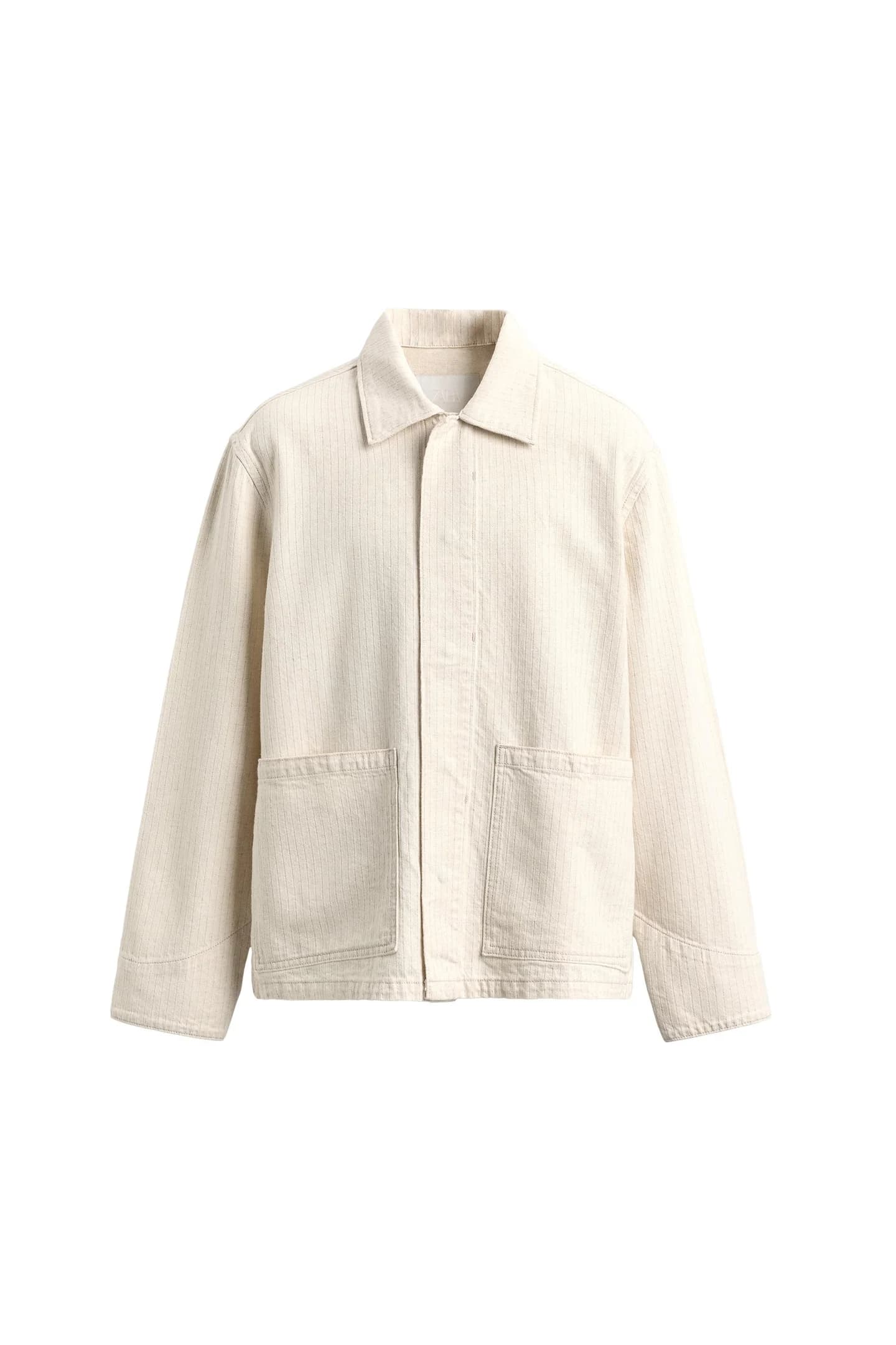 ПОЛОСКАЯ КУРТКА-РУБАШКА ИЗ СТРУКТУРНОЙ ТКАНИ - фото 3