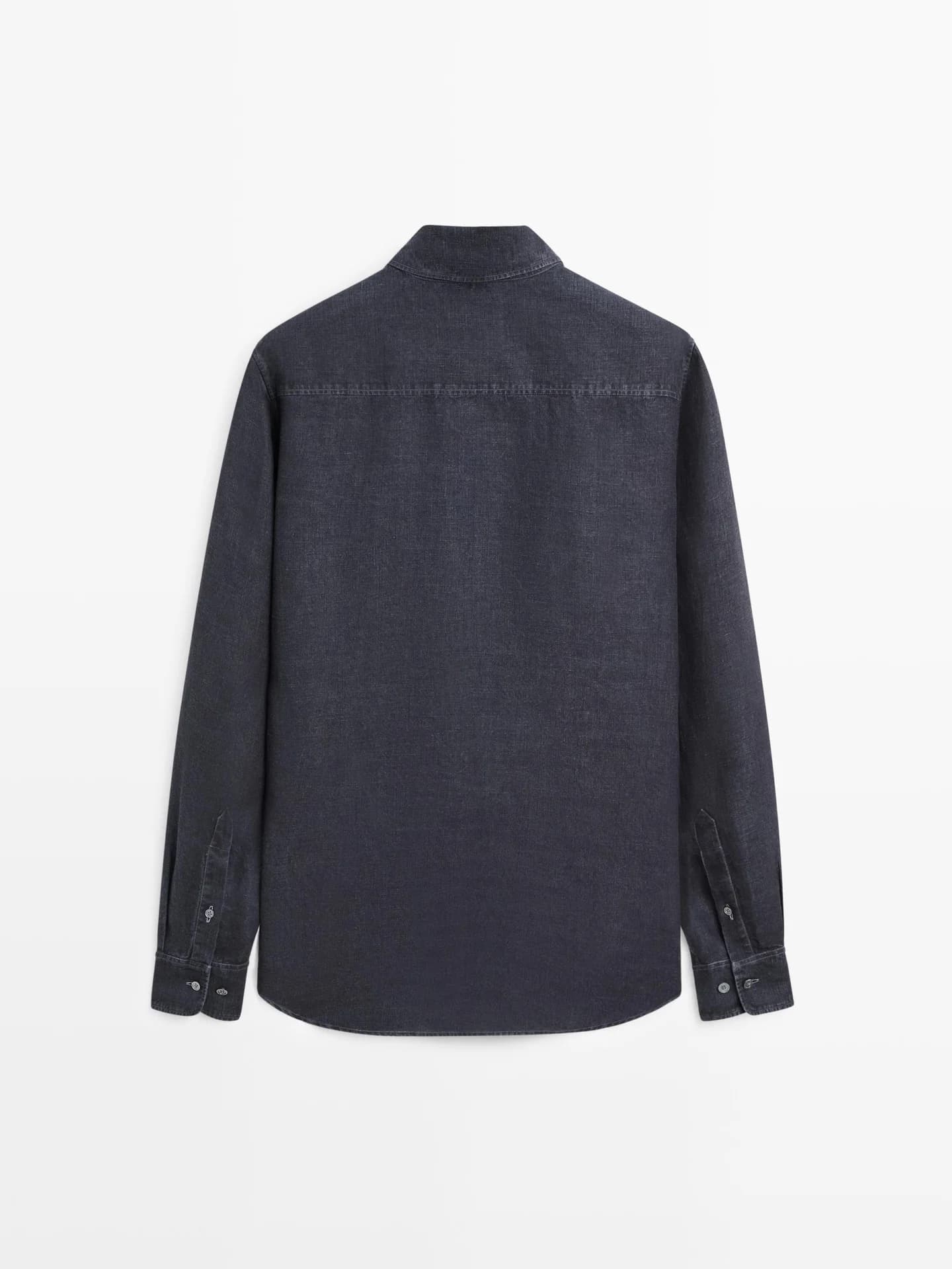 Рубашка стандартного кроя из 100% льна. - фото 5