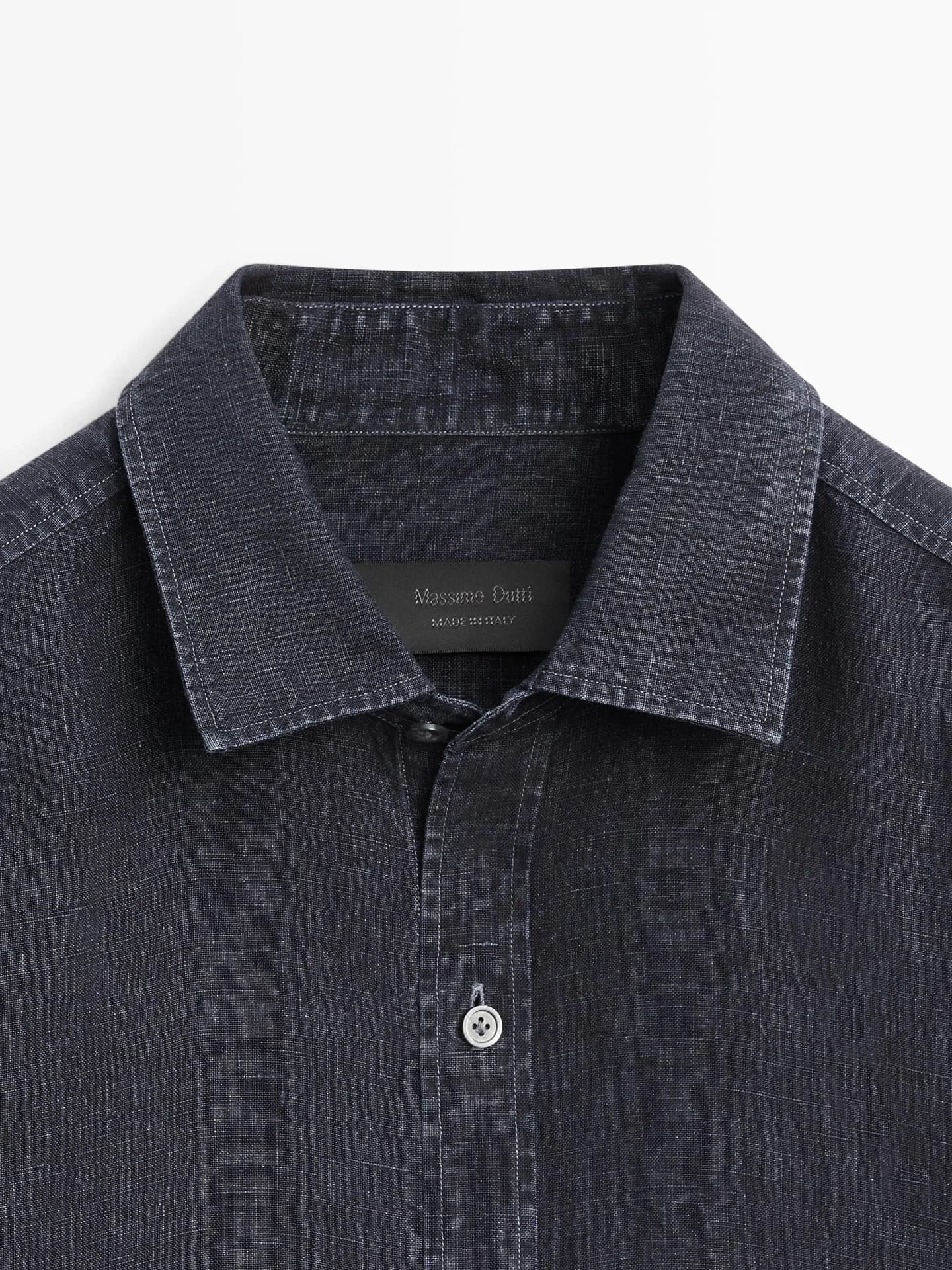 Рубашка стандартного кроя из 100% льна. - фото 8