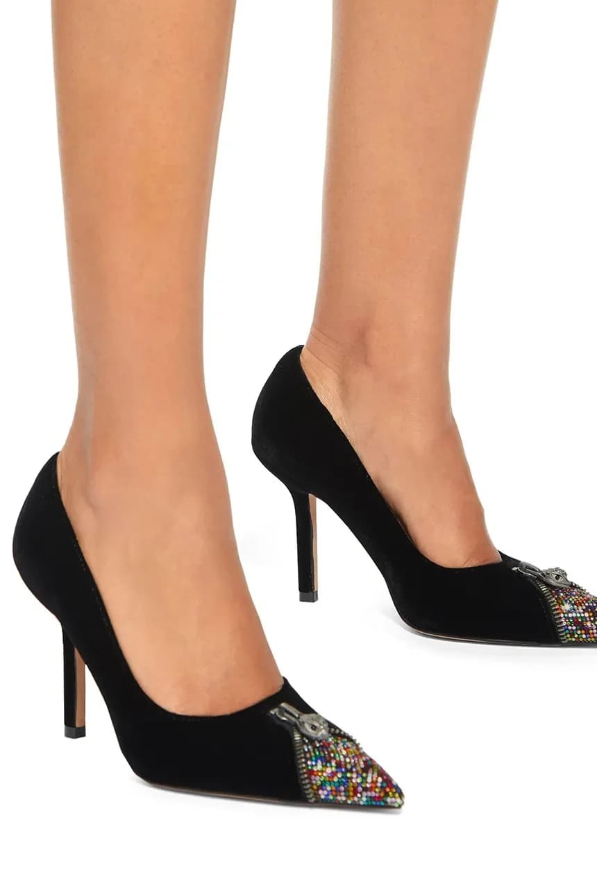 Замшевые туфли на каблуке с молнией Court - фото 6