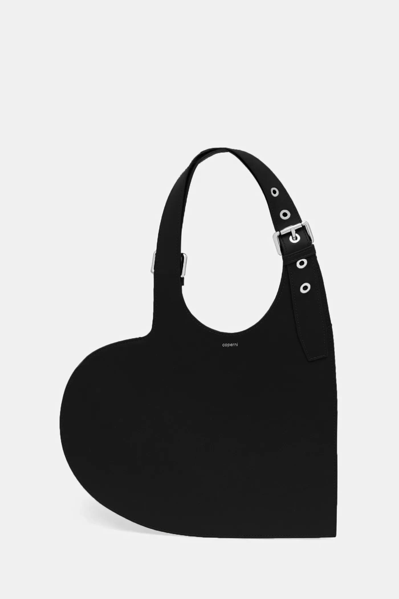 Кожаная сумка-тоут с сердечком на ремне