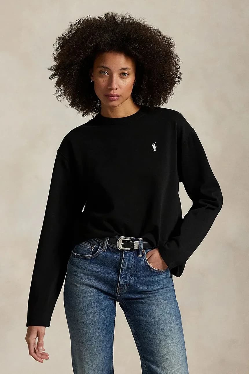 Хлопковая рубашка с длинным рукавом