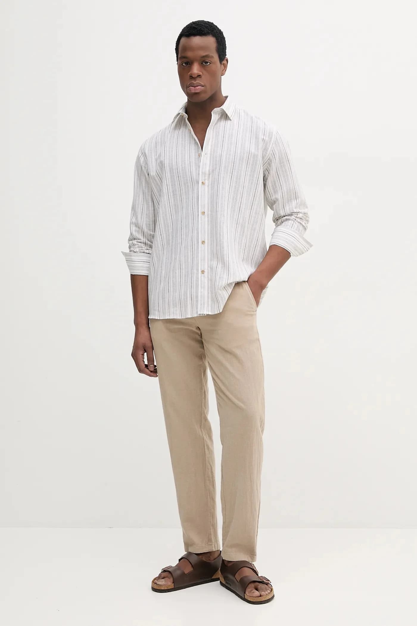 Рубашка из смесового льна - фото 2