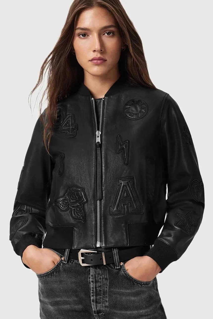 Кожаный бомбер - фото 4