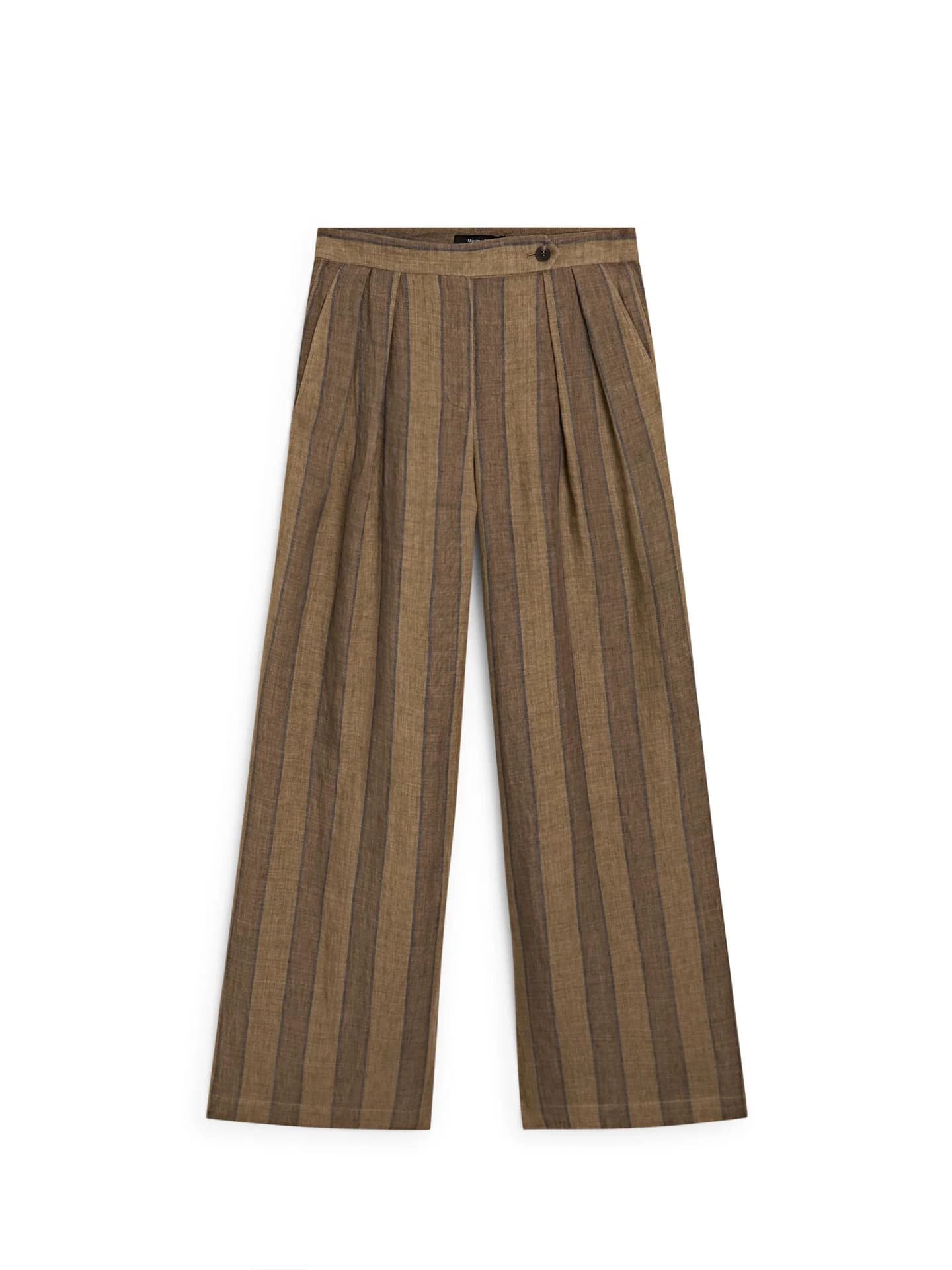 Широкие брюки в полоску с льном - фото 3