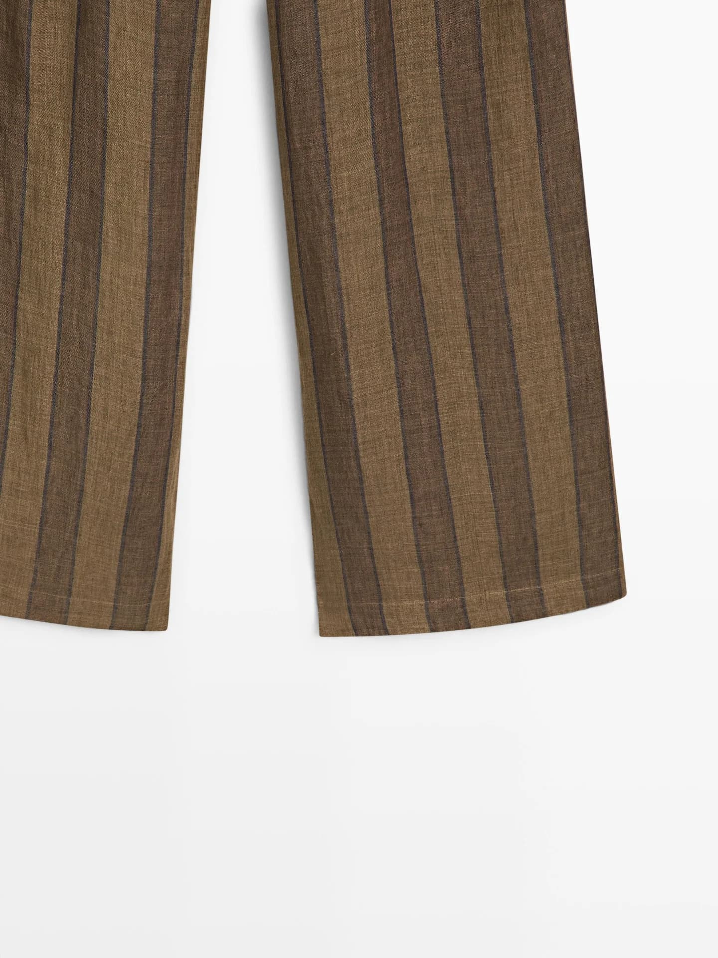 Широкие брюки в полоску с льном - фото 4